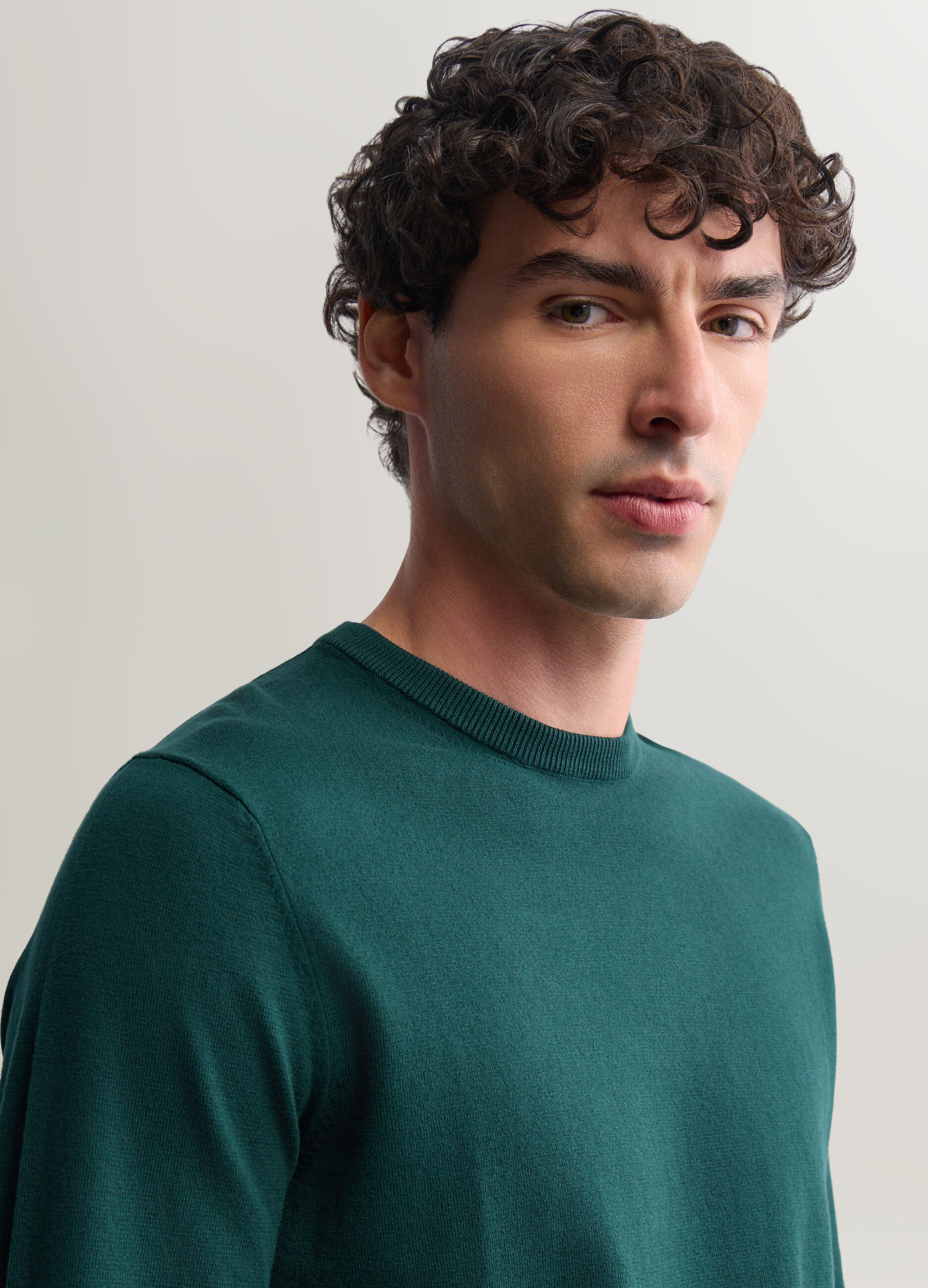 Maglione girocollo in misto cotone uomo_2