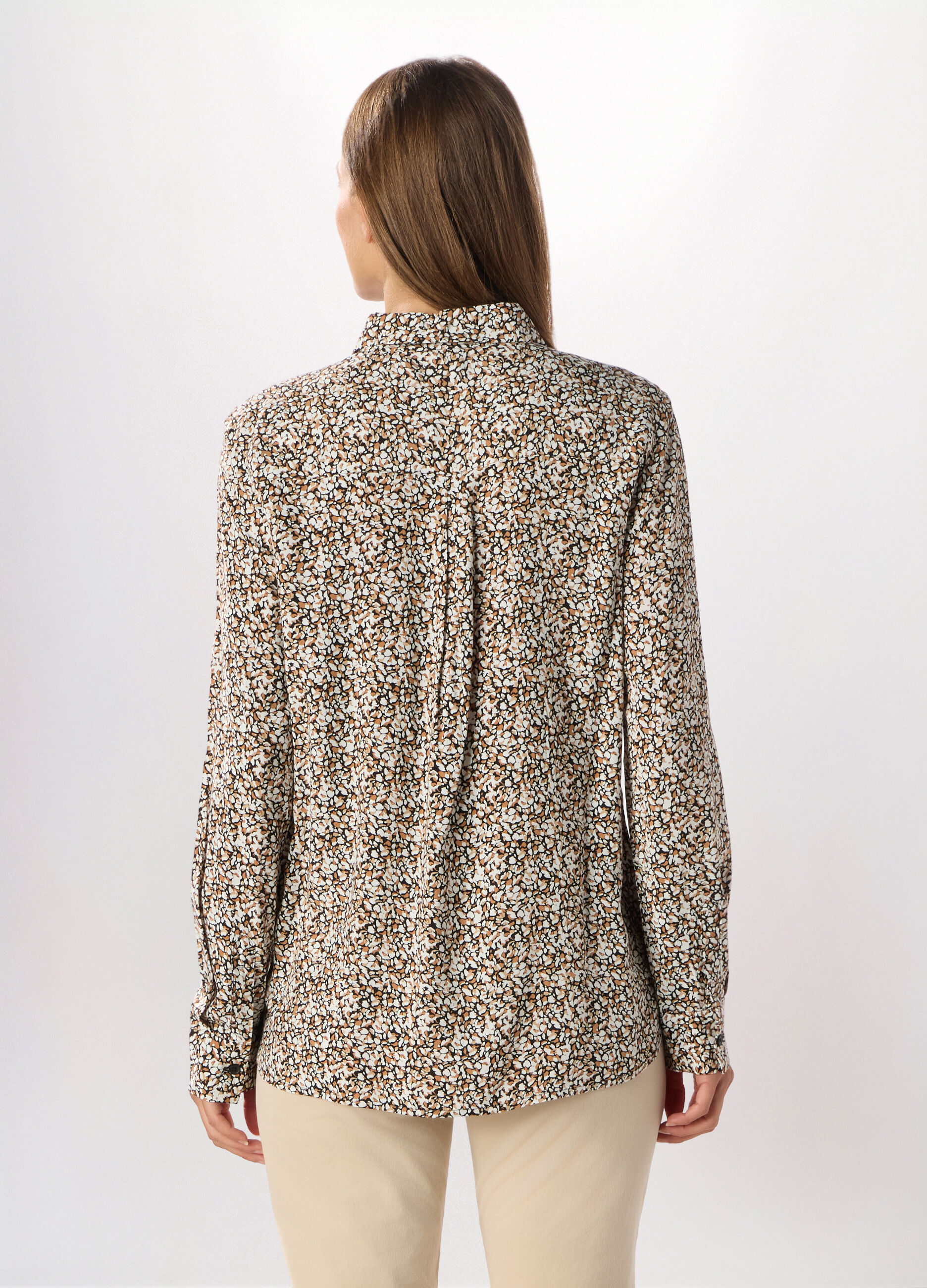 Camicia in pura viscosa a maniche lunghe donna_1