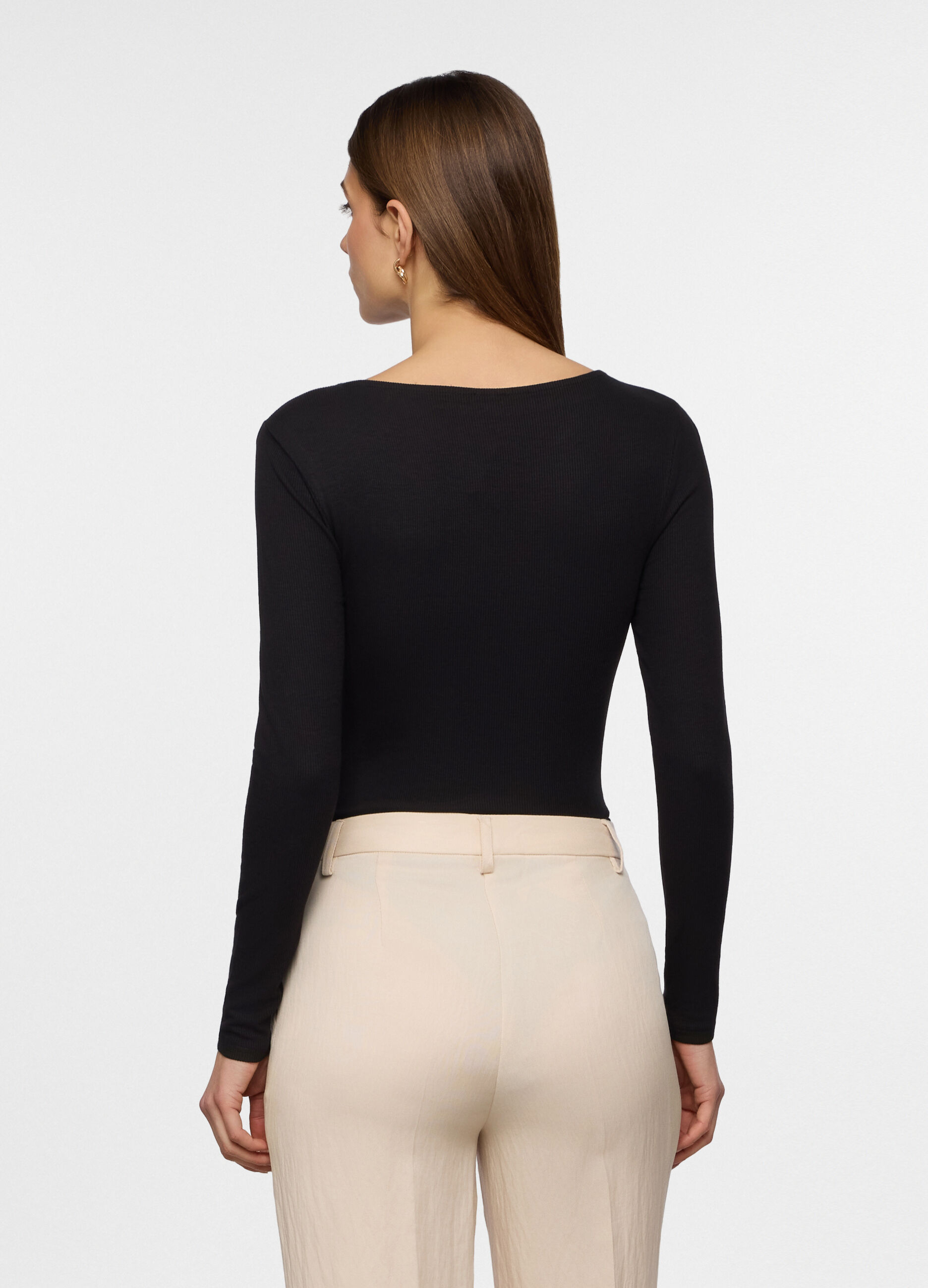 Body in costina di viscosa stretch donna_1