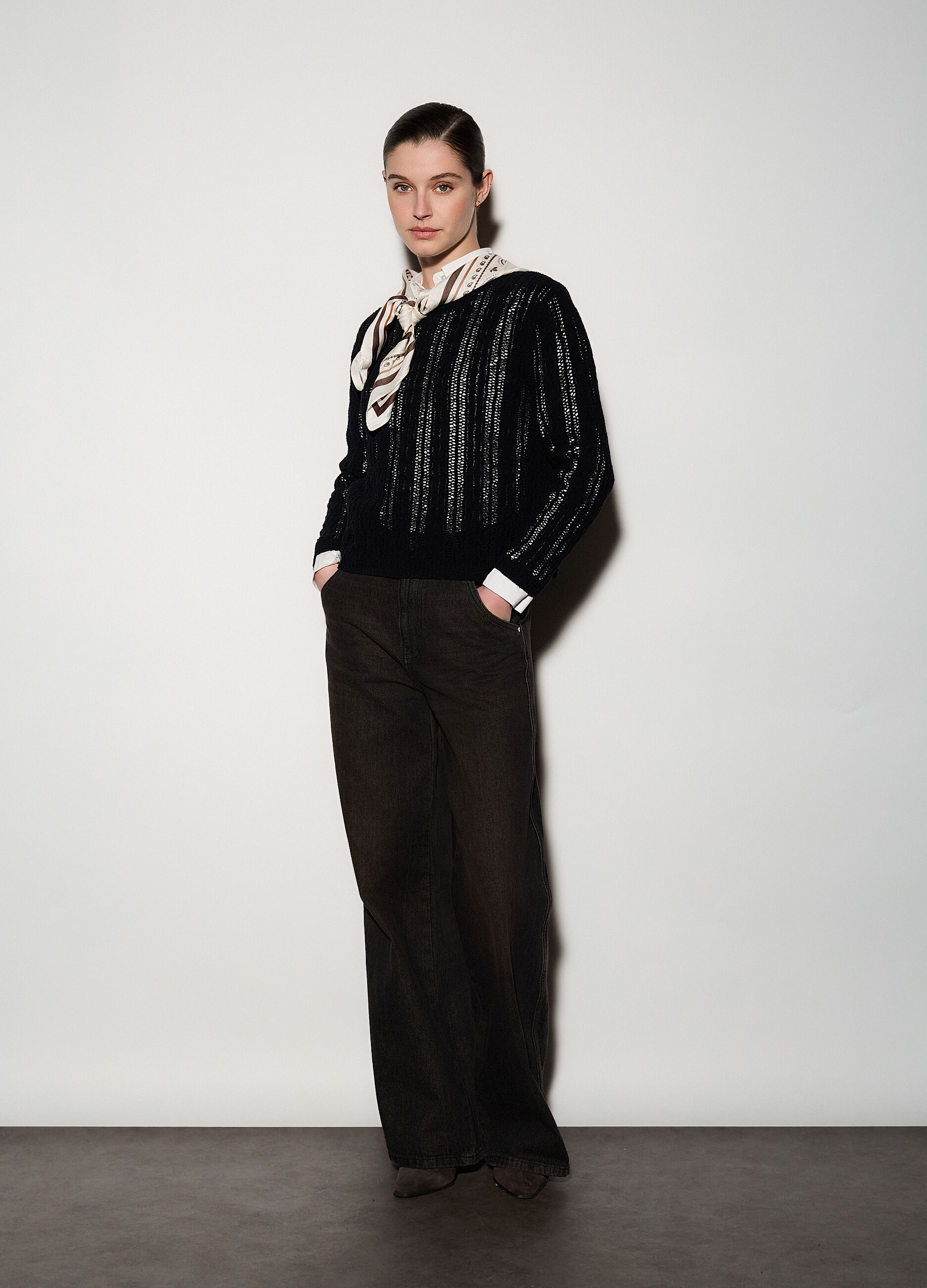 Pullover girocollo operato donna_0