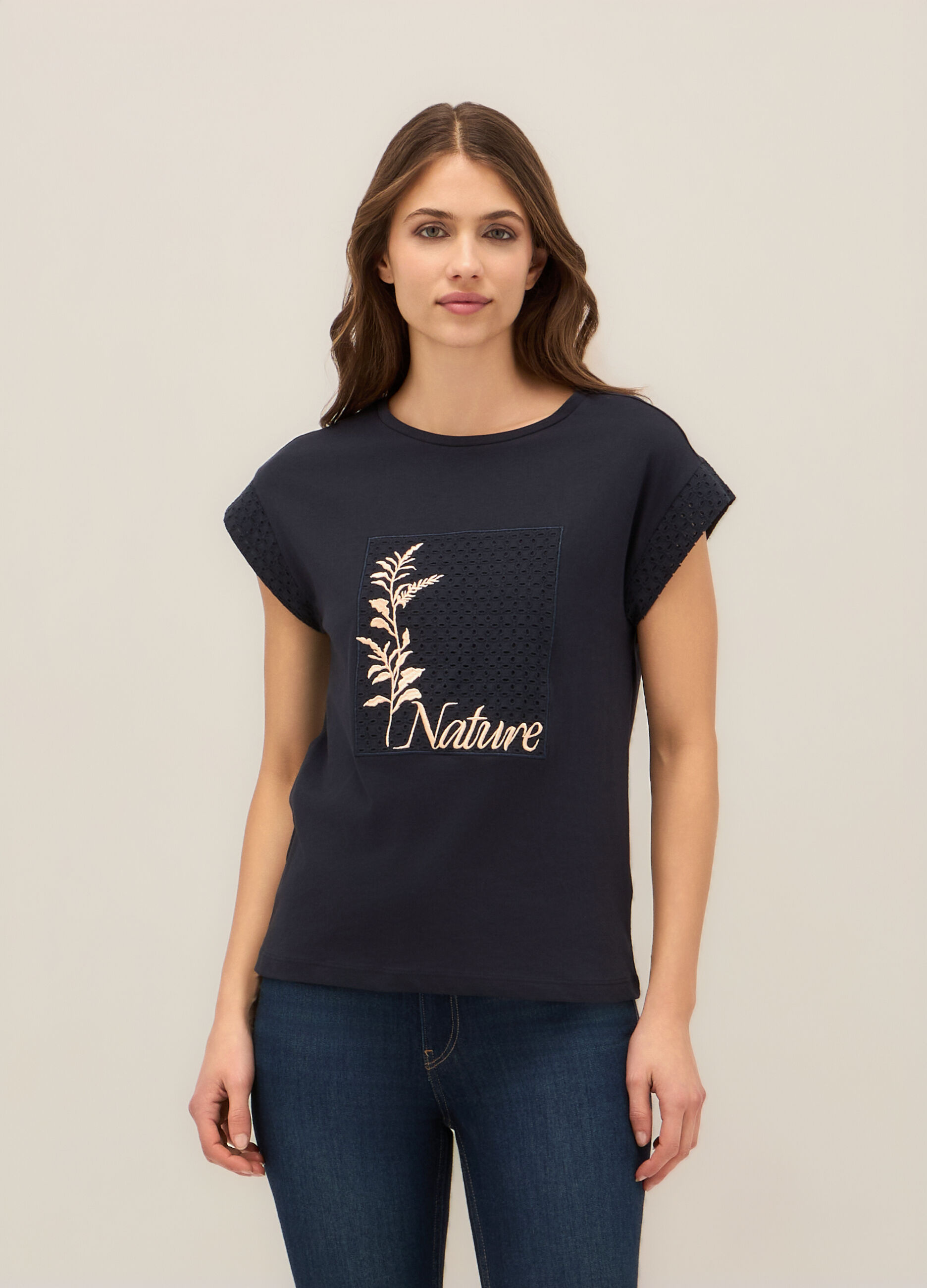 T-shirt in puro cotone donna_0