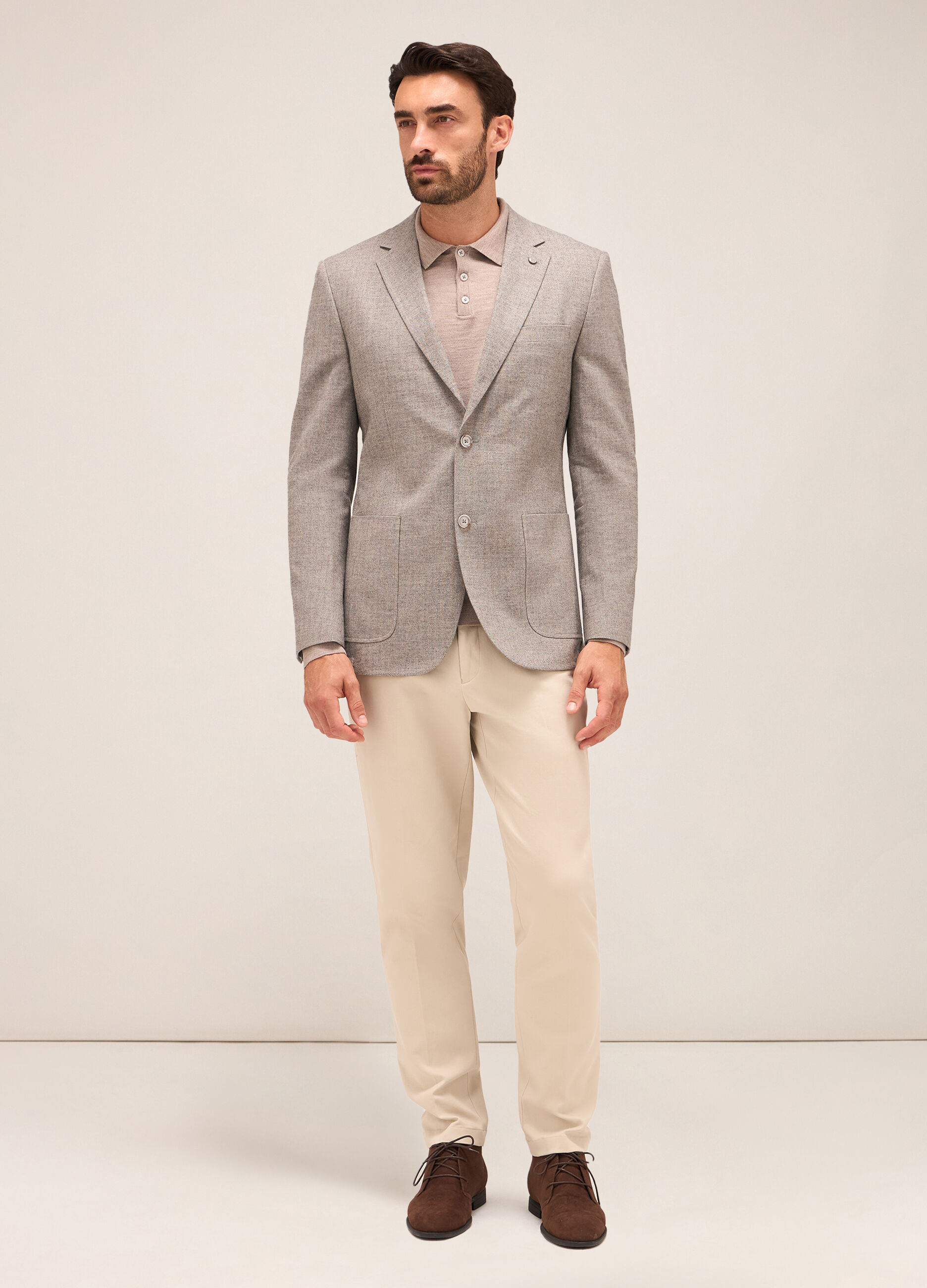 Blazer in misto lana e cotone stretch uomo_0