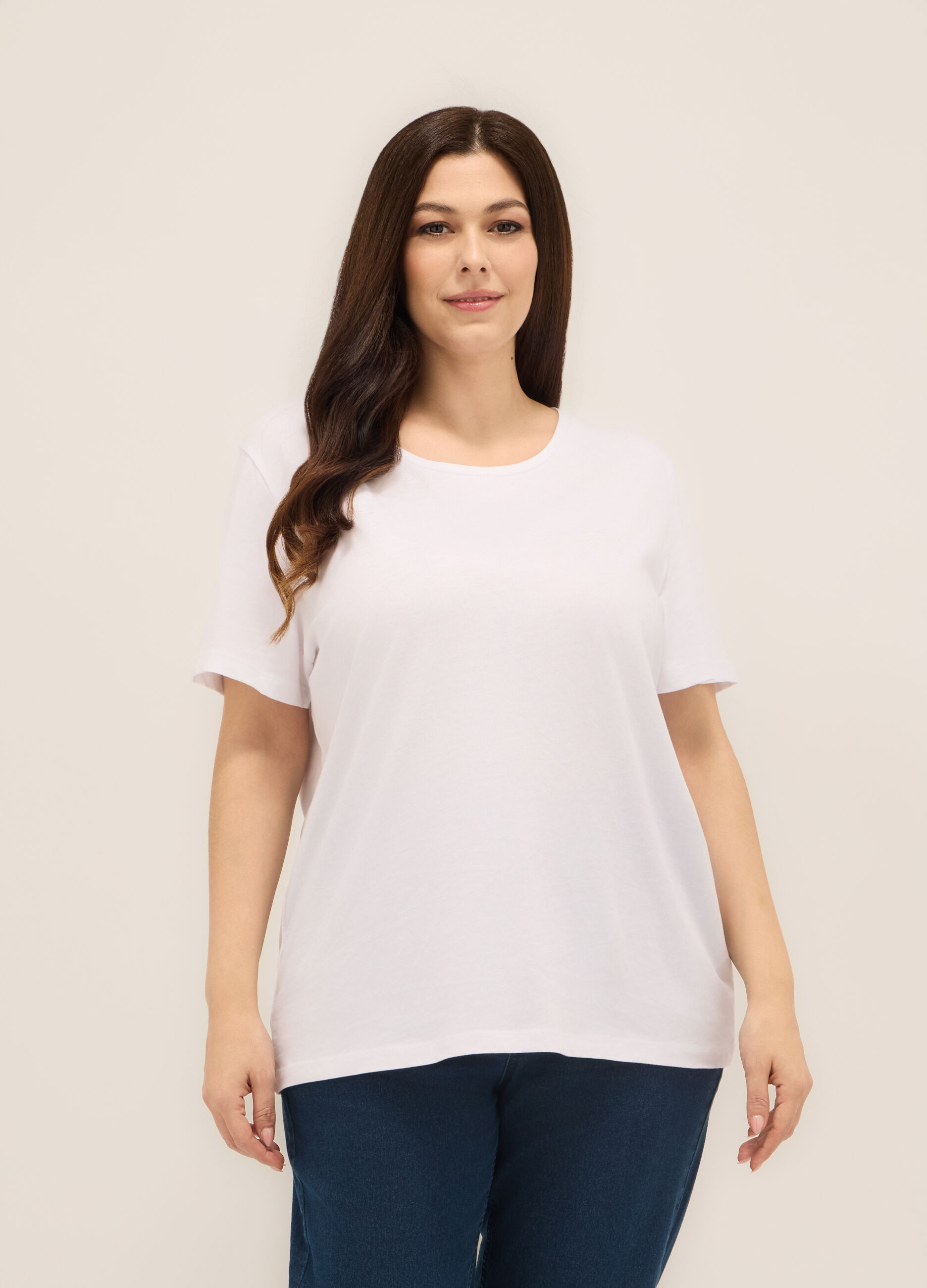 T-shirt in jersey di puro cotone donna curvy_0