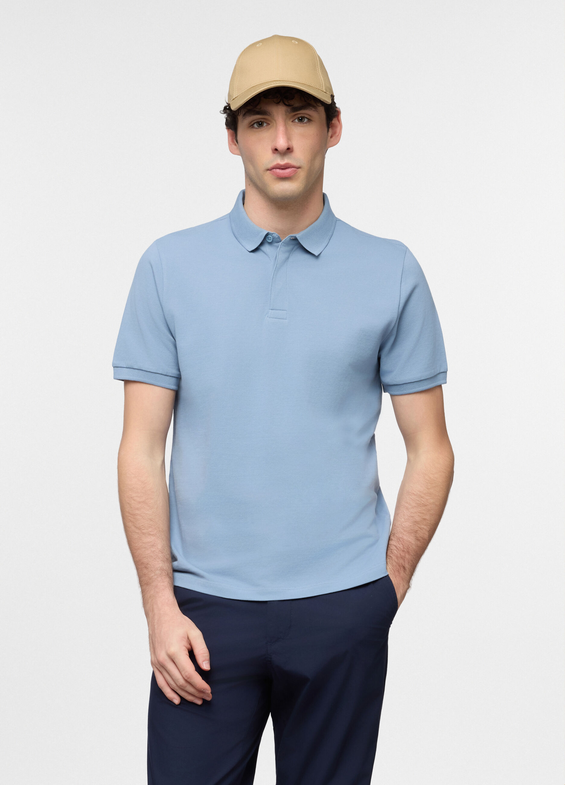 Polo a maniche corte in cotone uomo_0