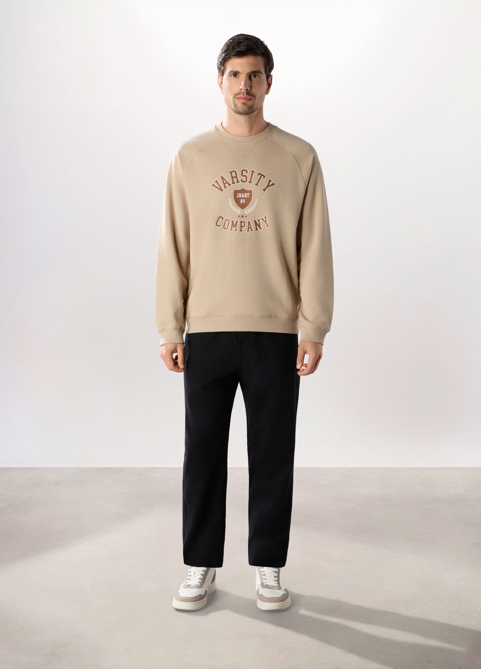 Jogger in twill di puro cotone uomo