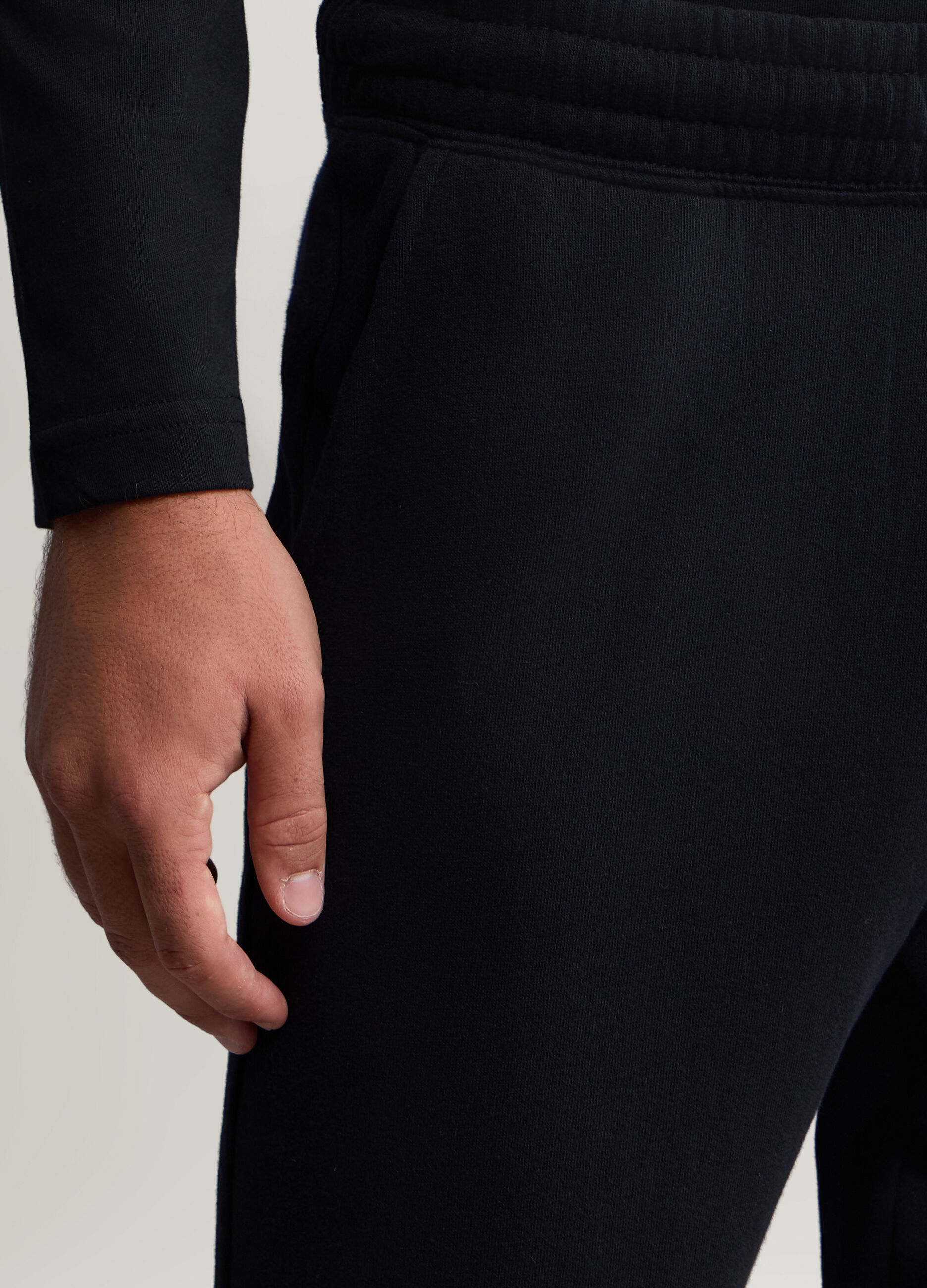 Jogger slim fit in felpa di cotone uomo_3