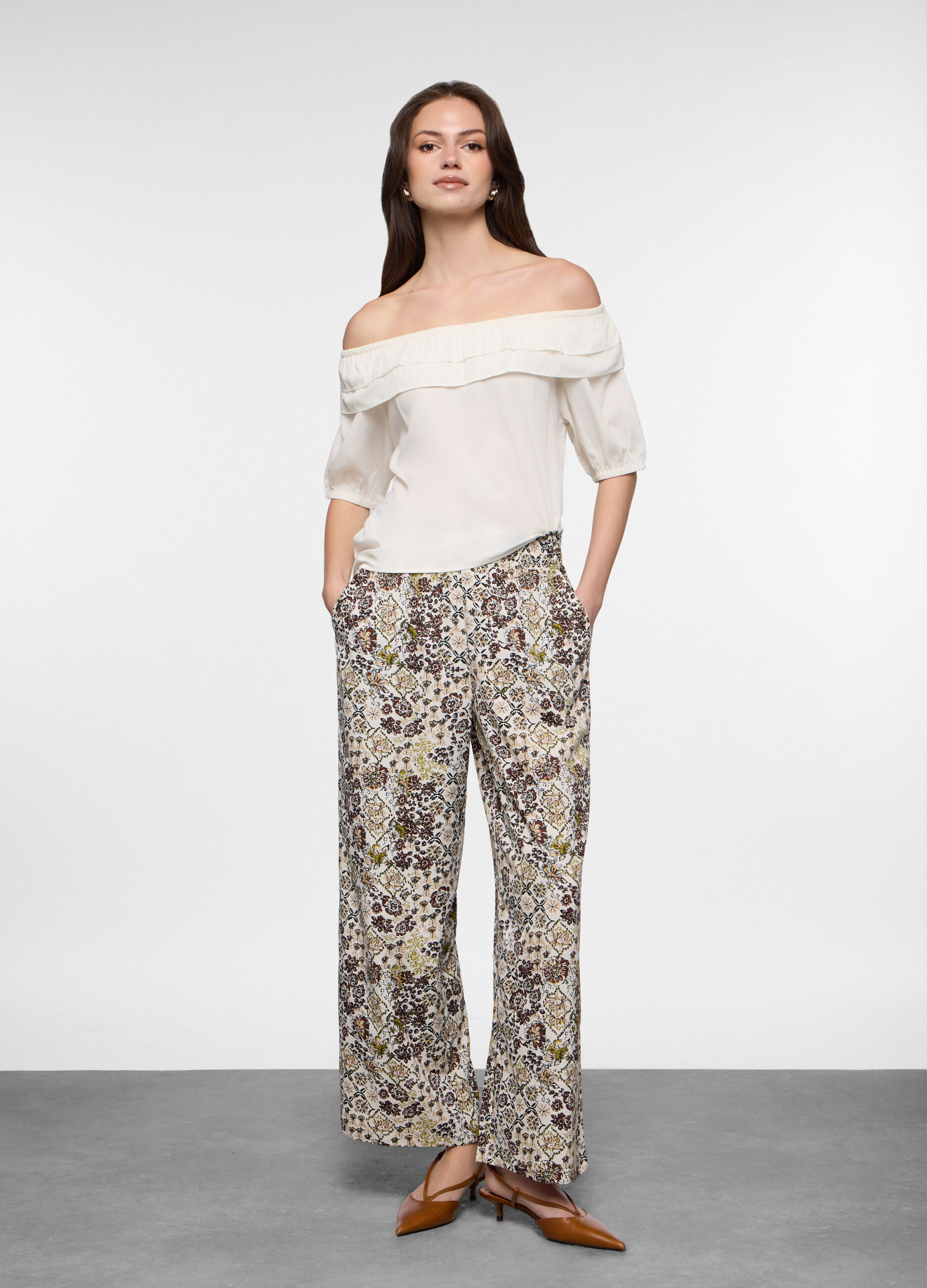 Pantaloni fit comfort in american cr&ecirc;pe donna_0