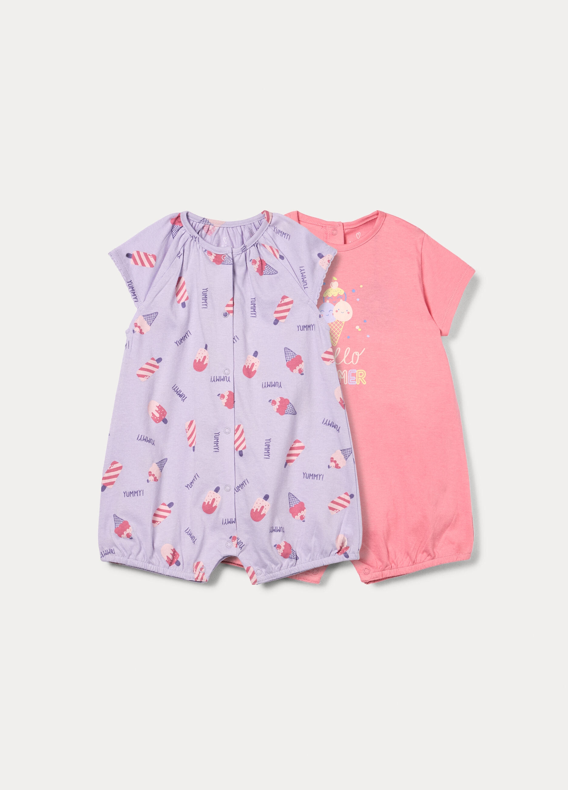 Pack 2 tutine pigiama in jersey di puro cotone _0