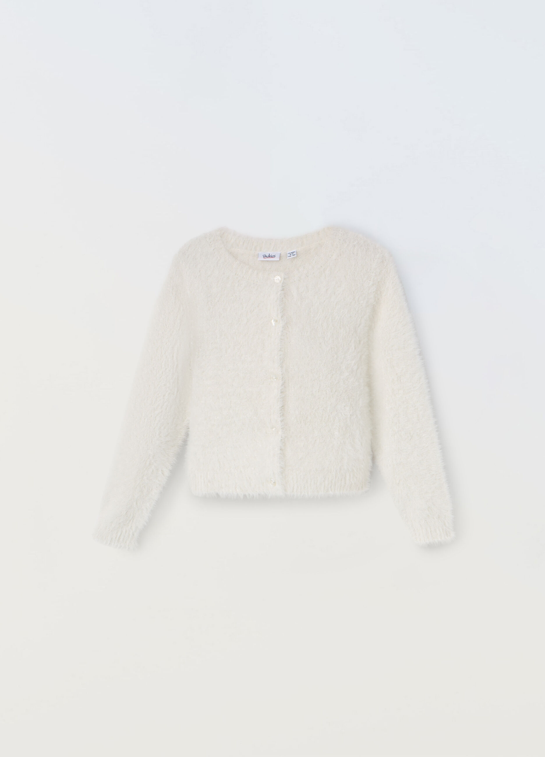 Cardigan in filato peloso bambina_0
