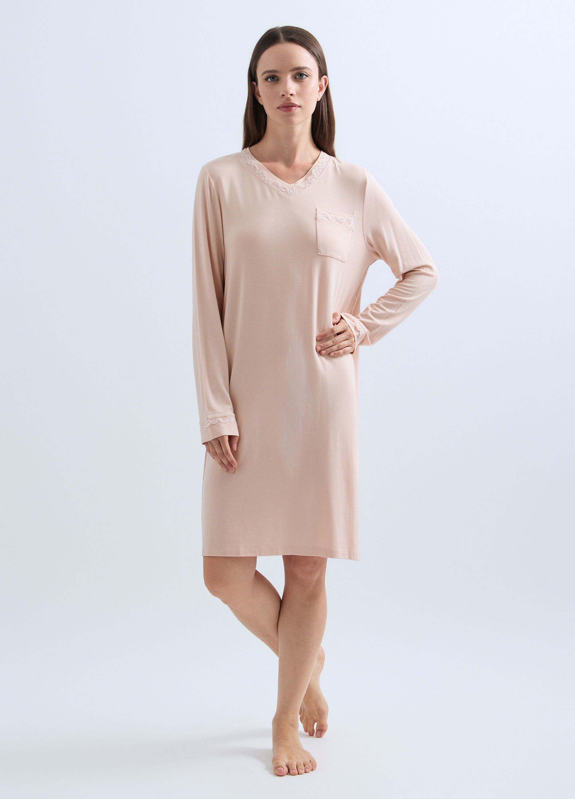 Camicia da notte in jersey di modal stretch donna_0