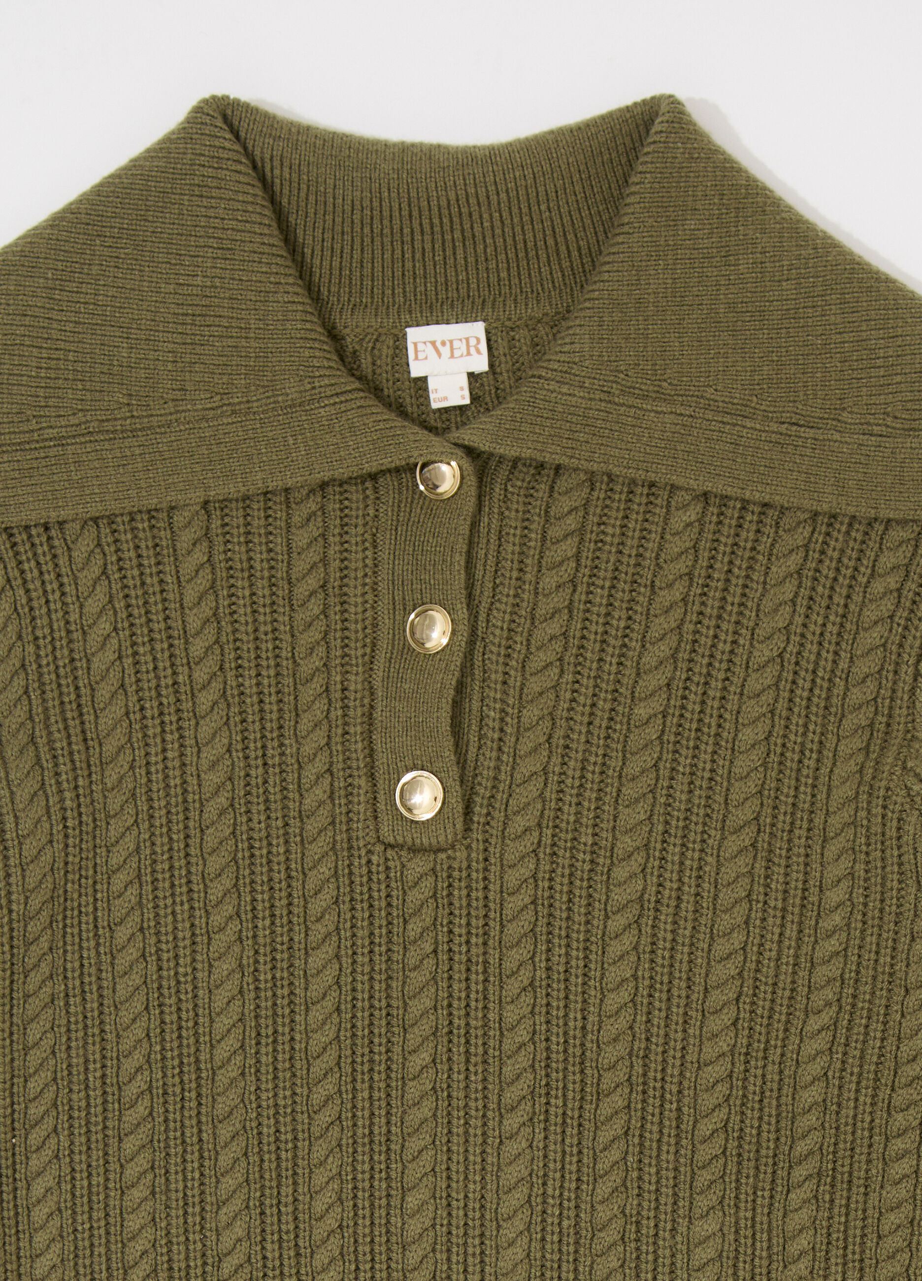 Pullover in misto lana con colletto donna_6