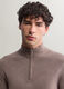 Maglione con mezza zip in maglia rasata uomo_2