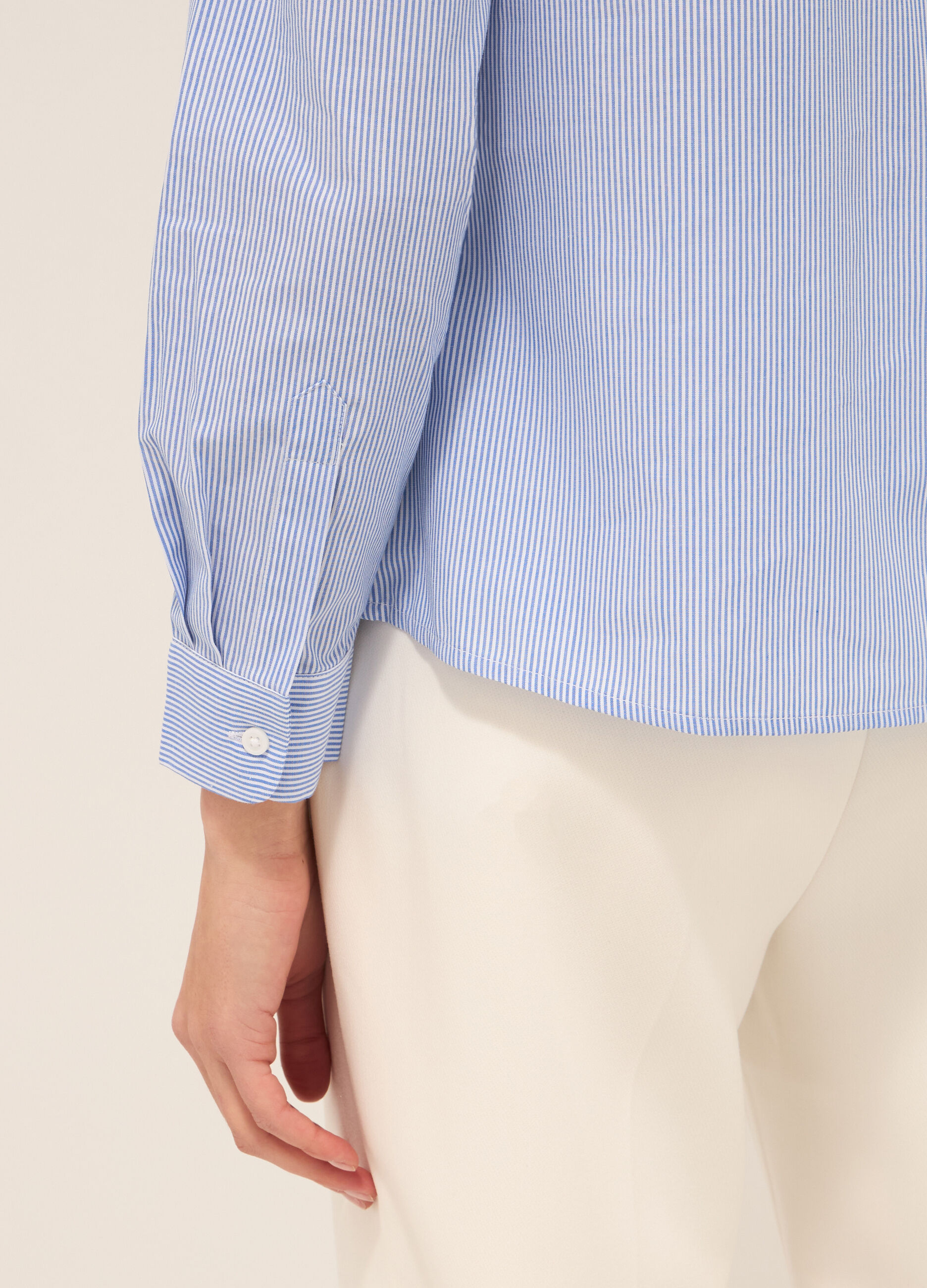 Camicia a righe in poli-cotton donna_2