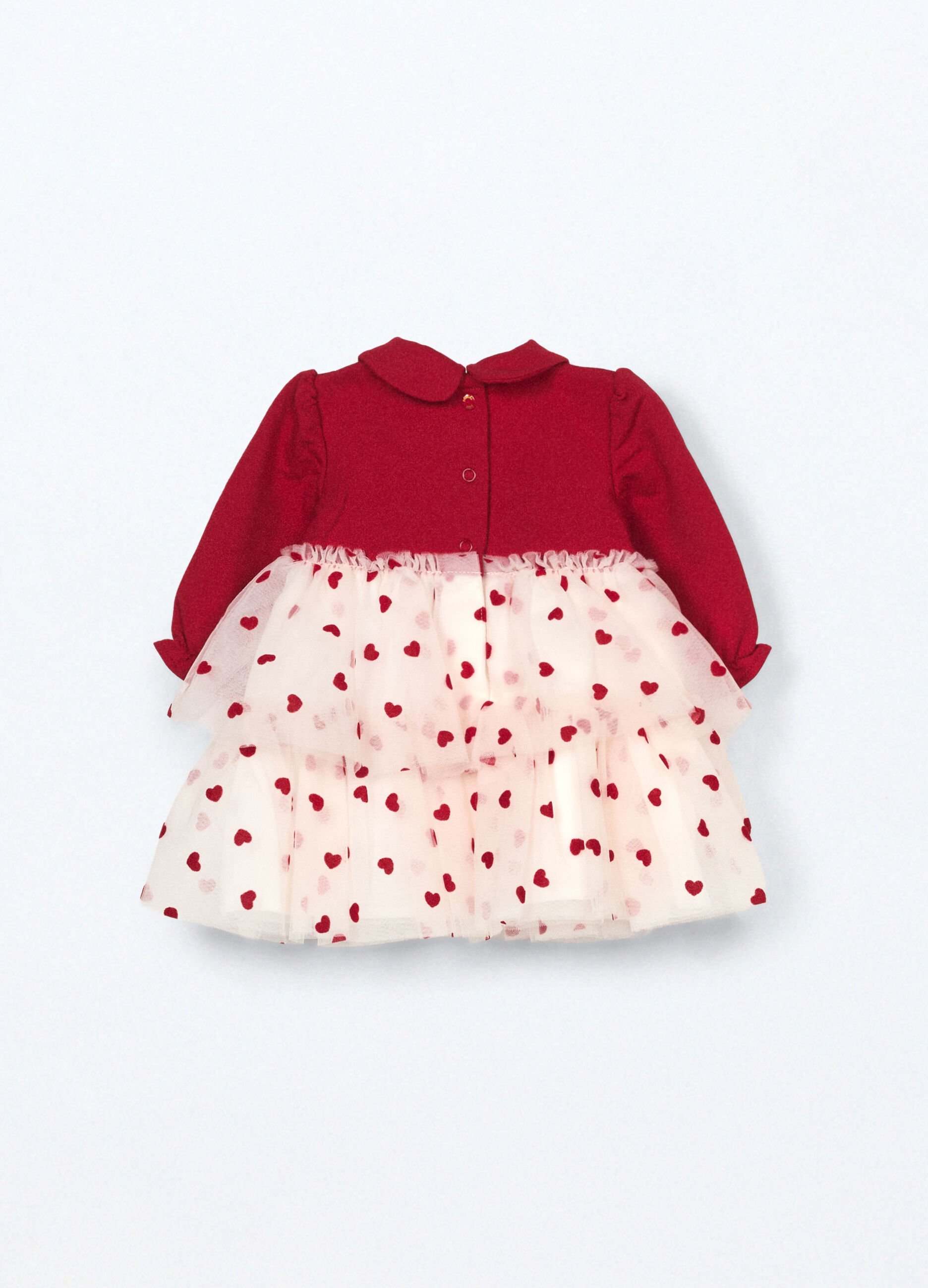 Vestito in misto cotone fleece neonata_1