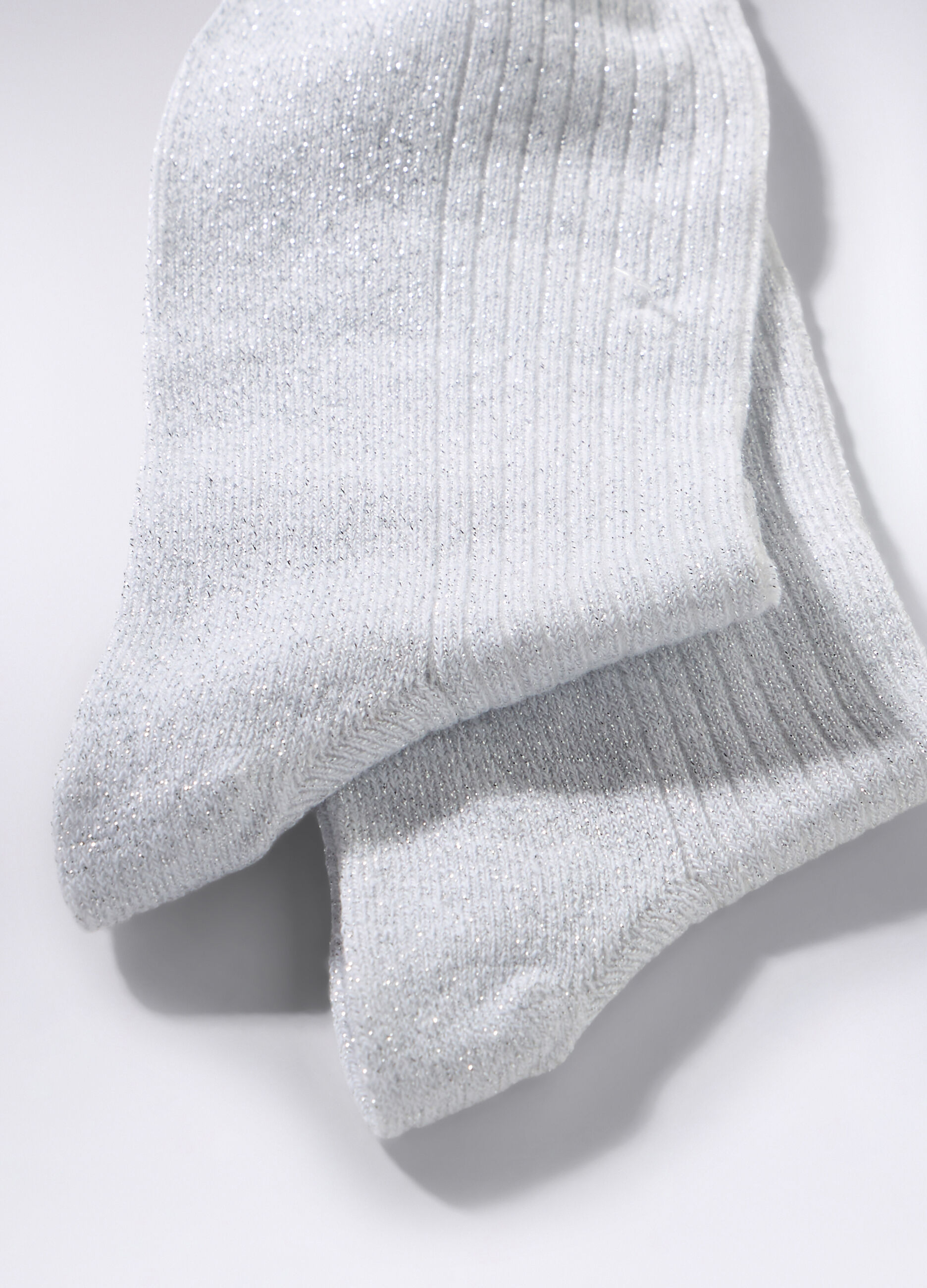 Calze corte misto cotone stretch con filo lurex donna_1