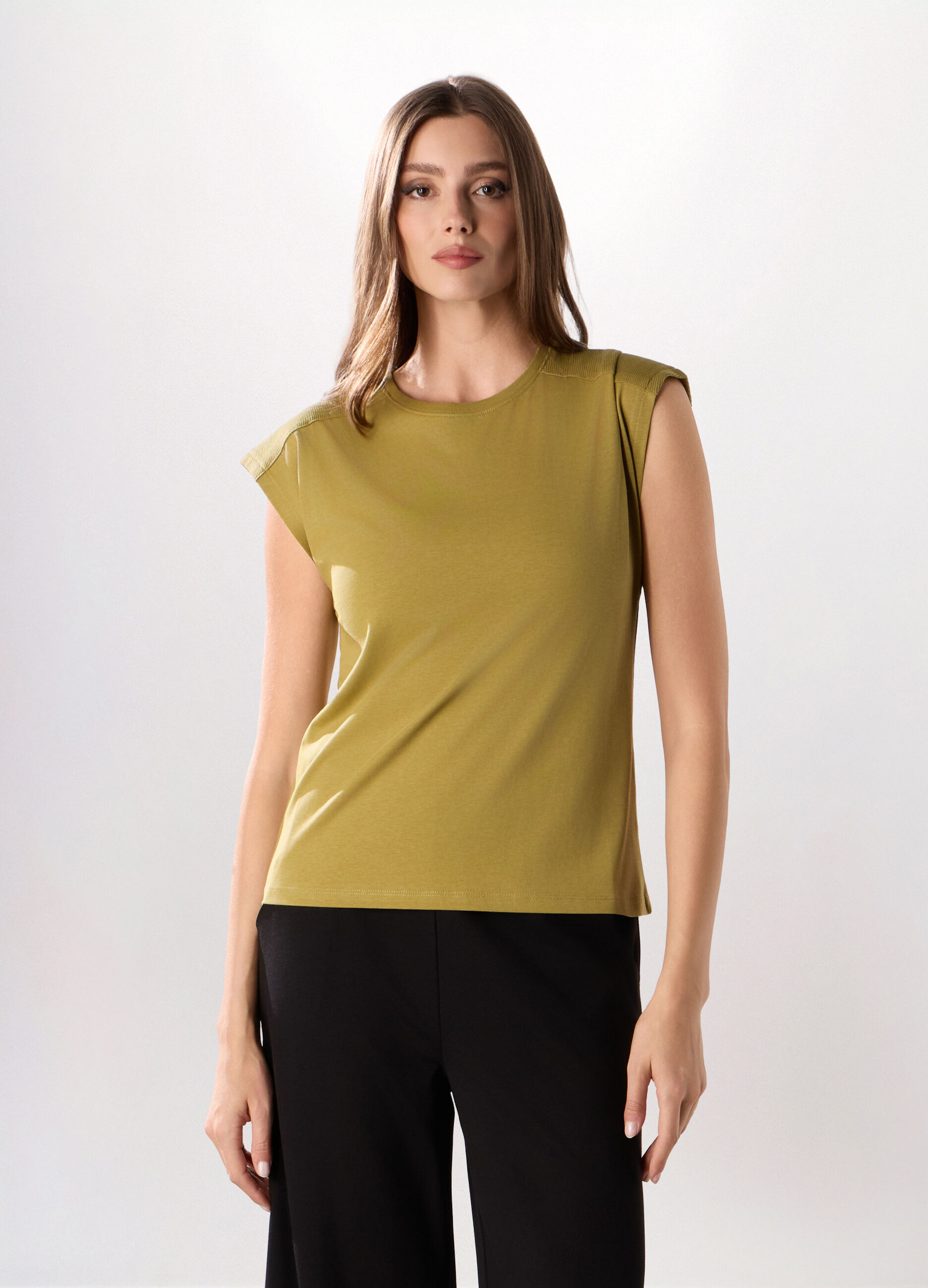 T-shirt in jersey di puro cotone donna_0