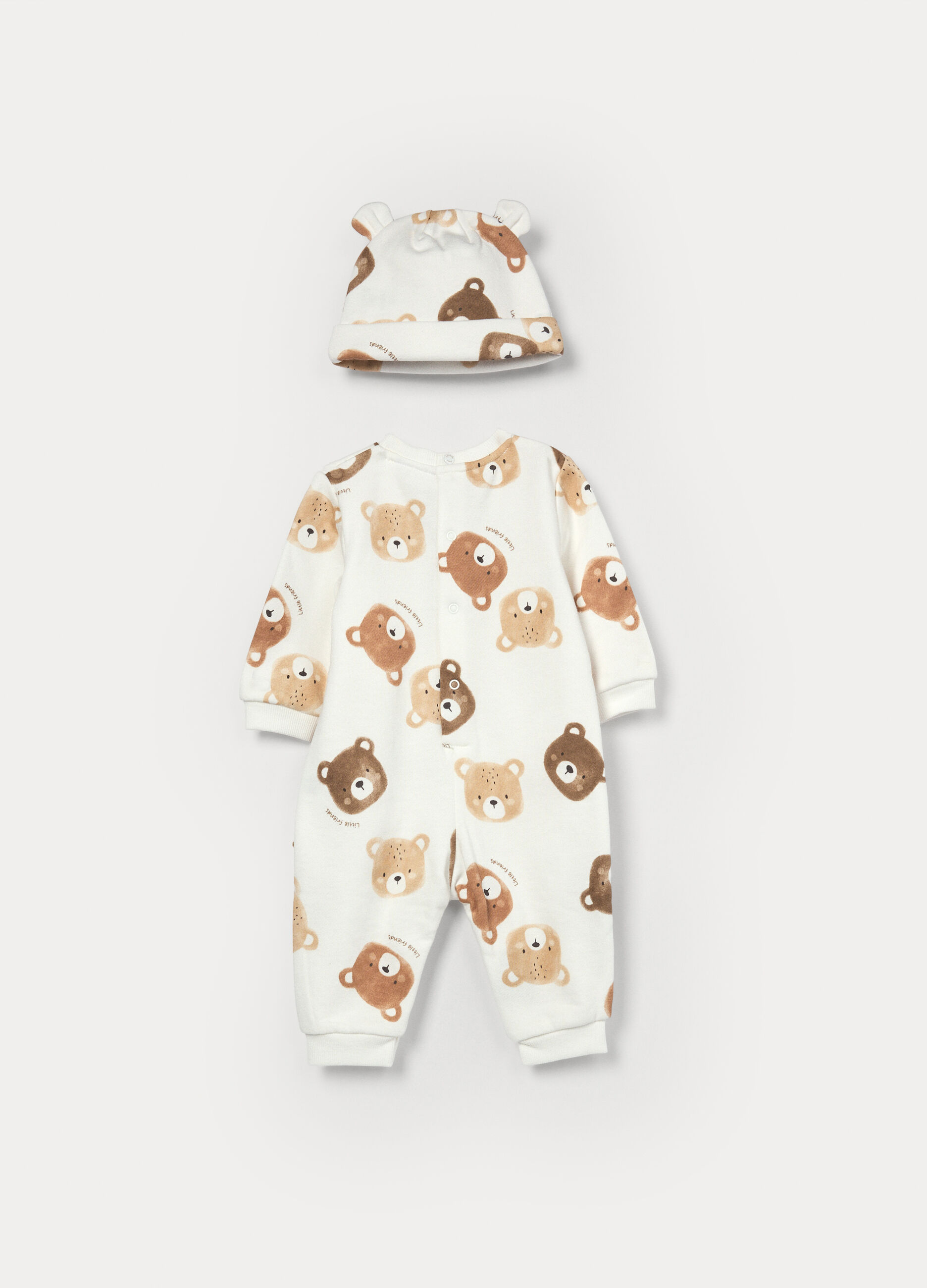 Tutina in puro cotone fleece + berretto _1