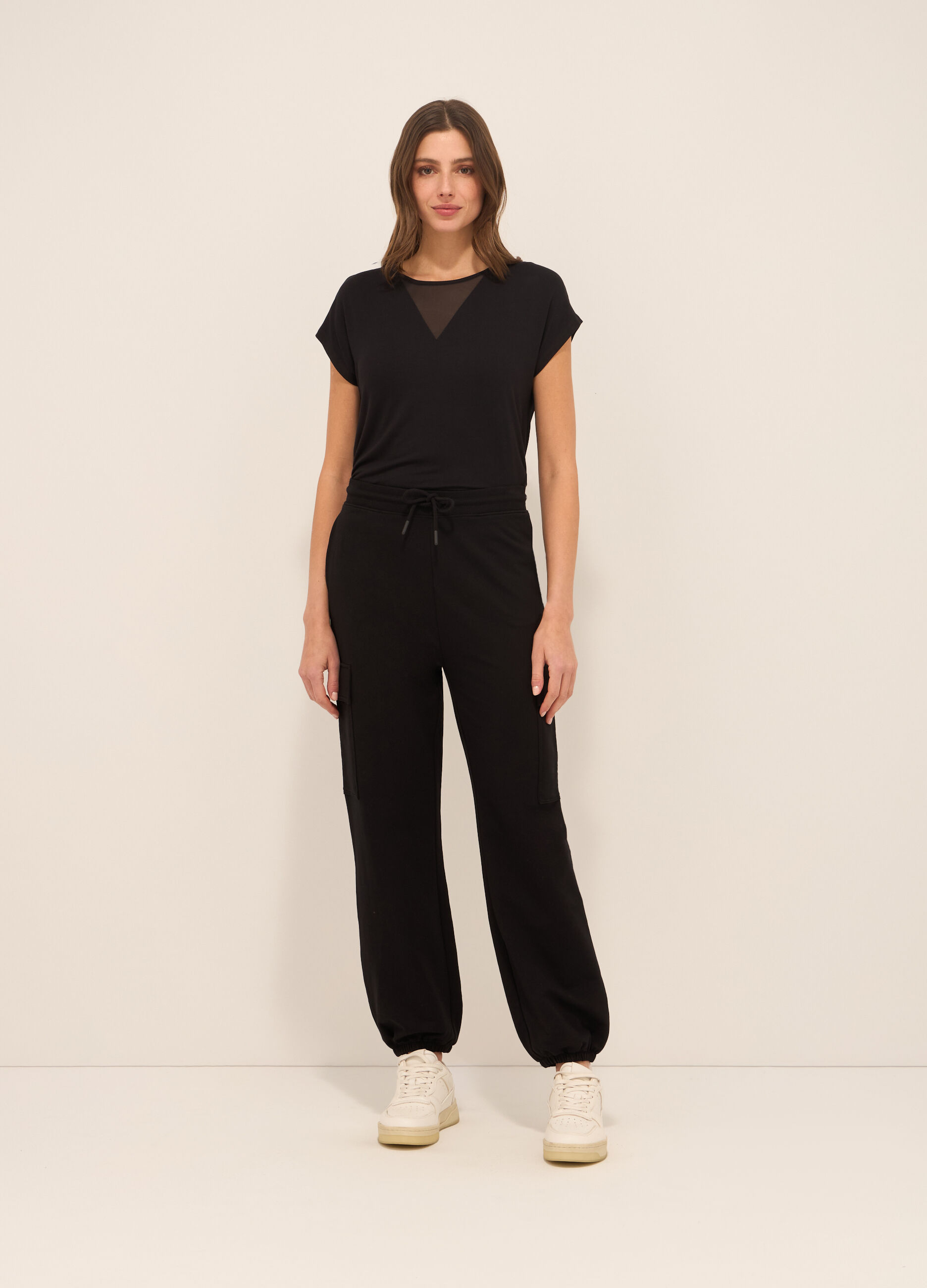 Jogger cargo in cotone stretch donna_0