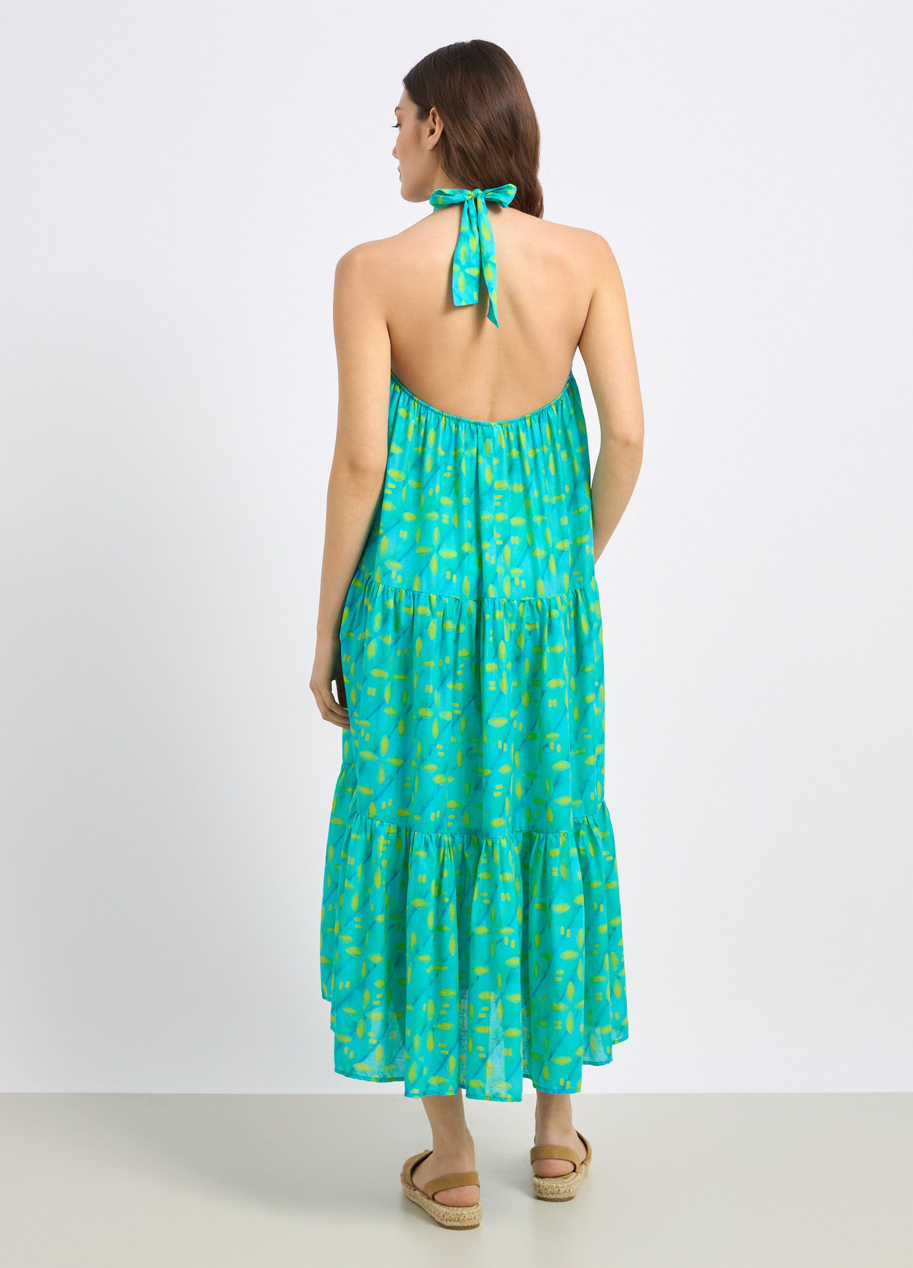 Abito copricostume a balze in puro cotone donna_1