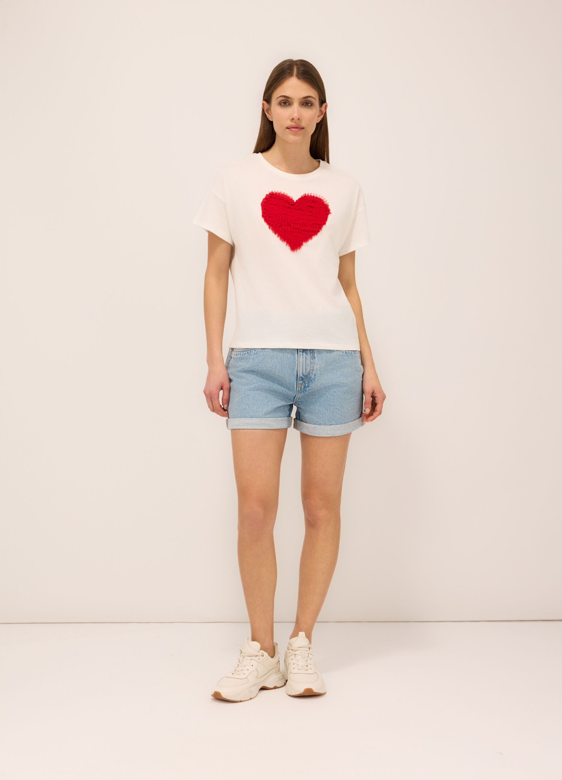 Shorts in denim di puro cotone donna_0