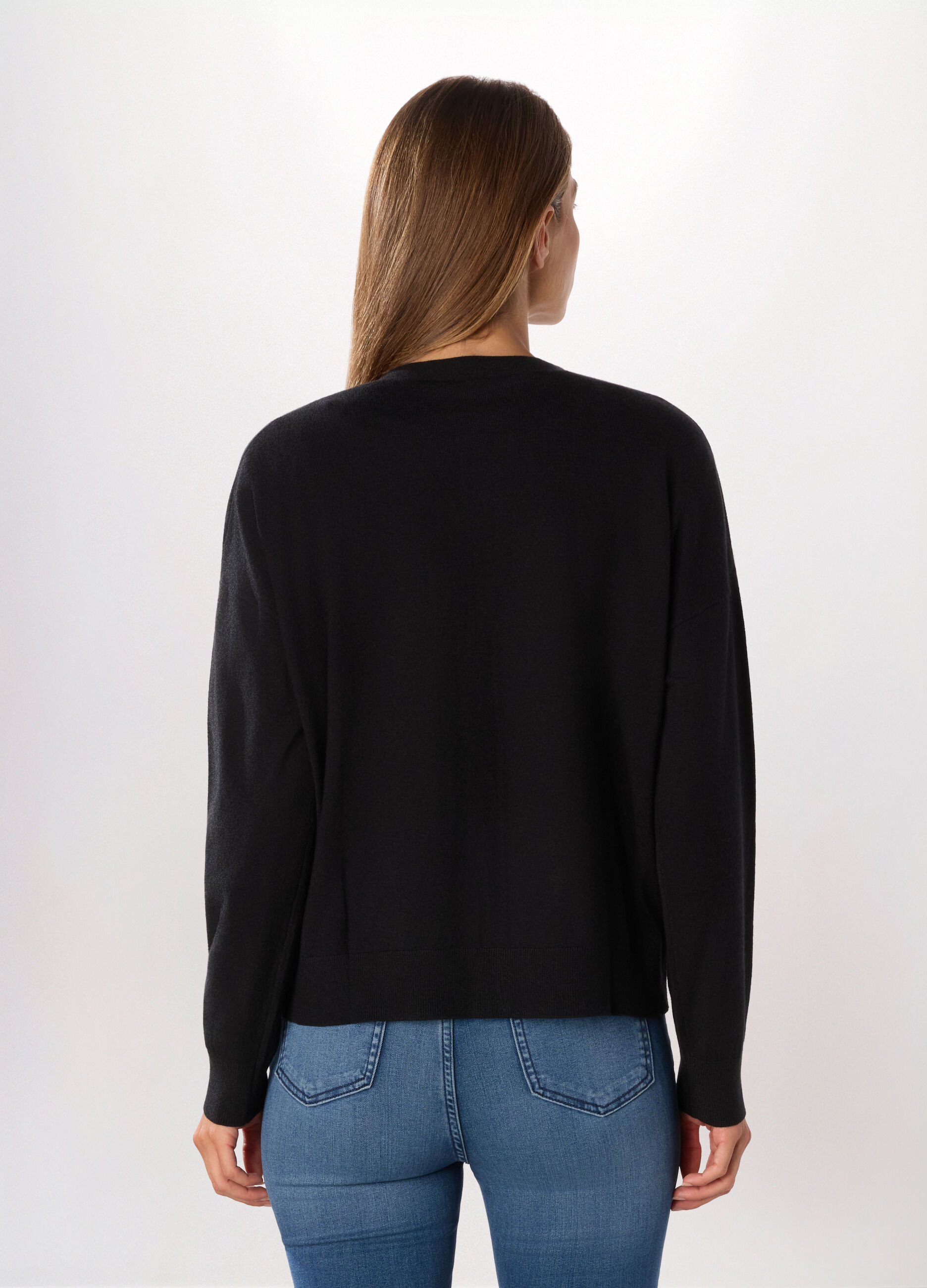 Cardigan tricot con scollo a V donna_1