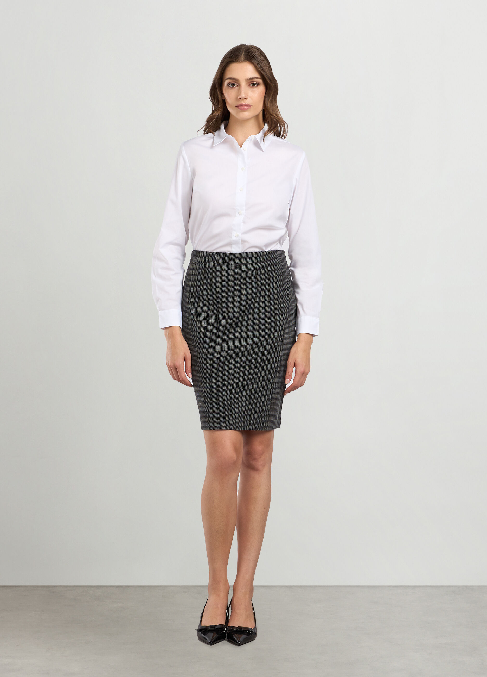 Gonna a tubino in misto viscosa donna_0