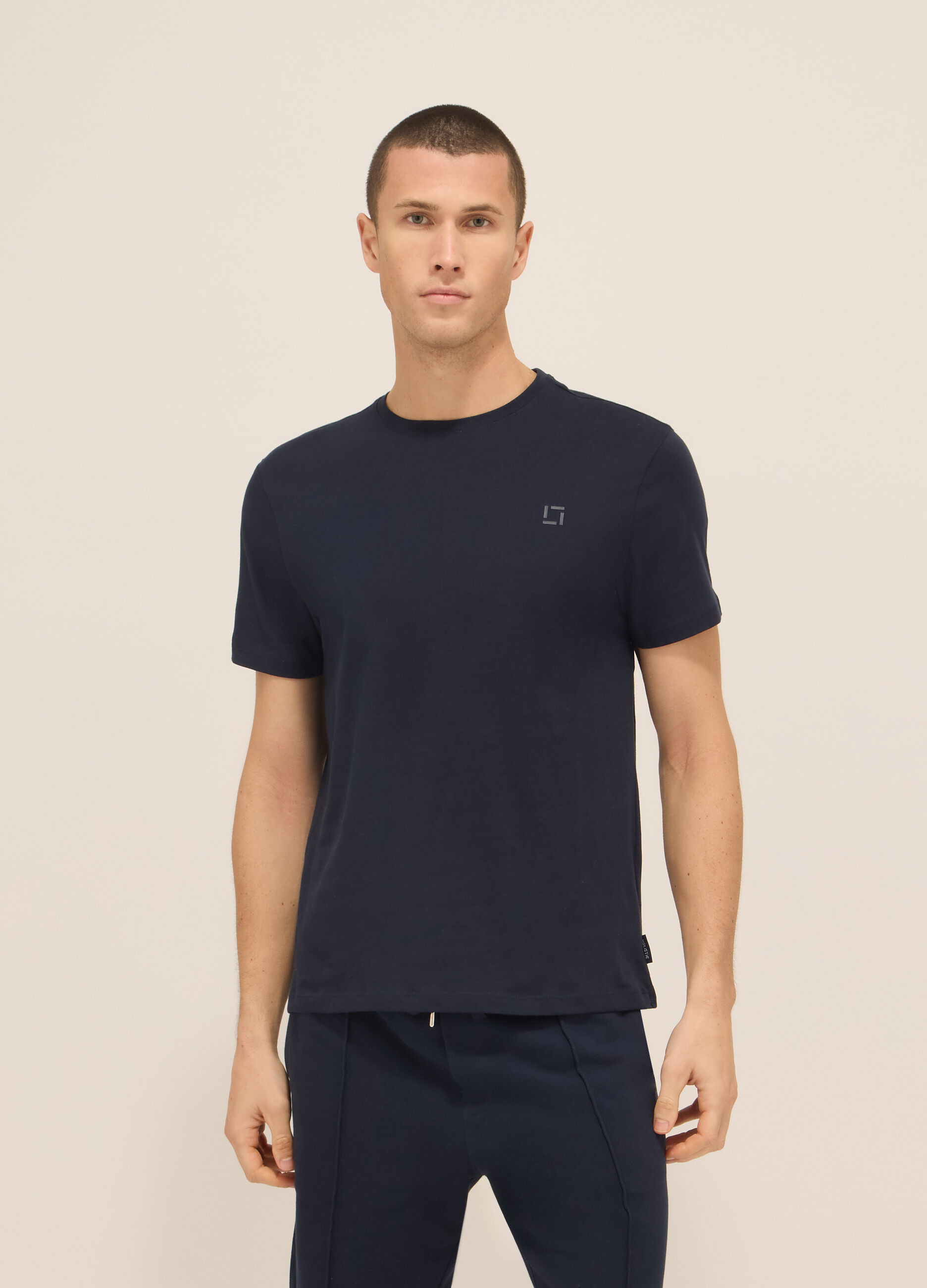 T-shirt girocollo in jersey di cotone uomo_0