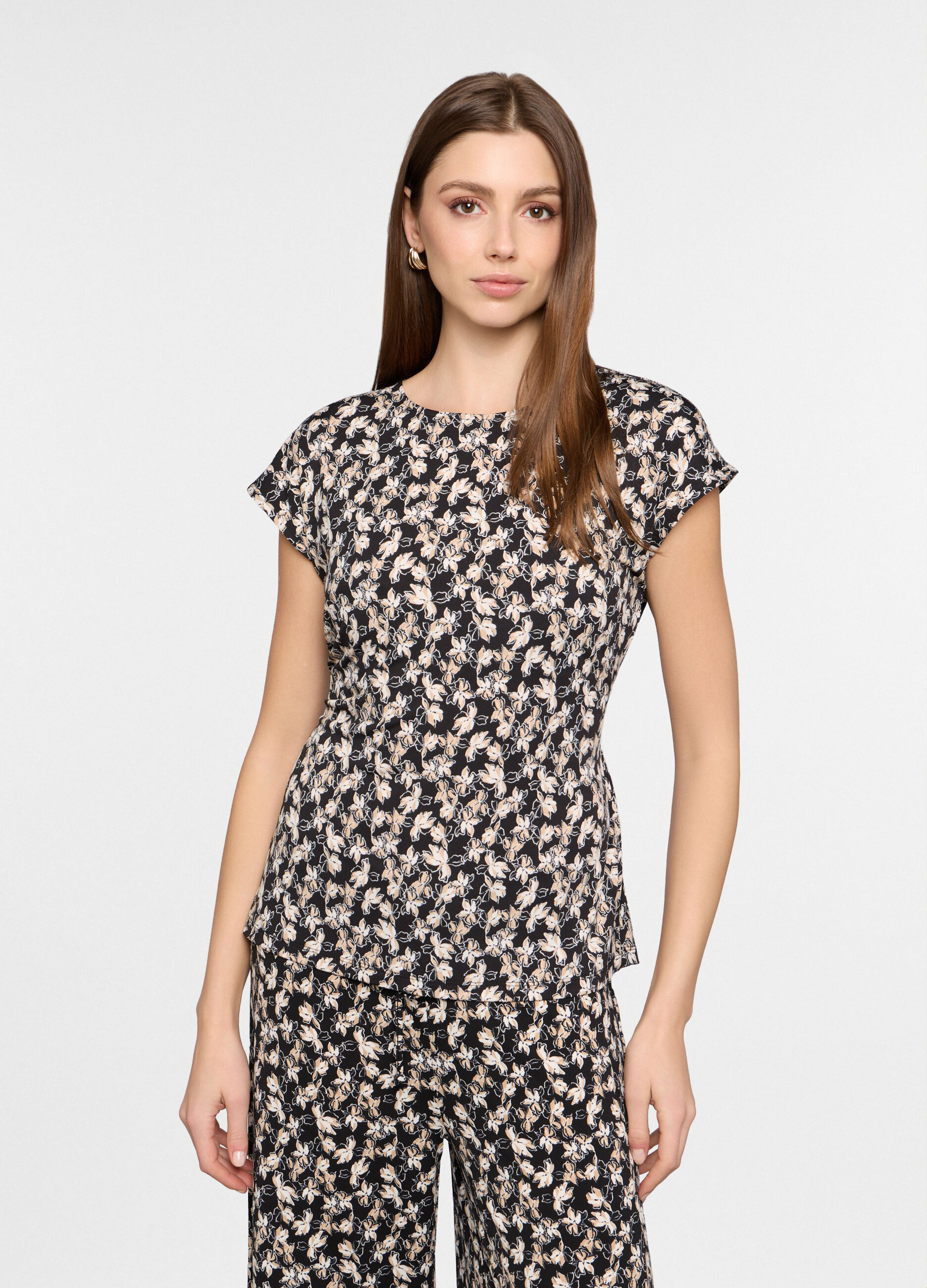 T-shirt girocollo stretch donna_0