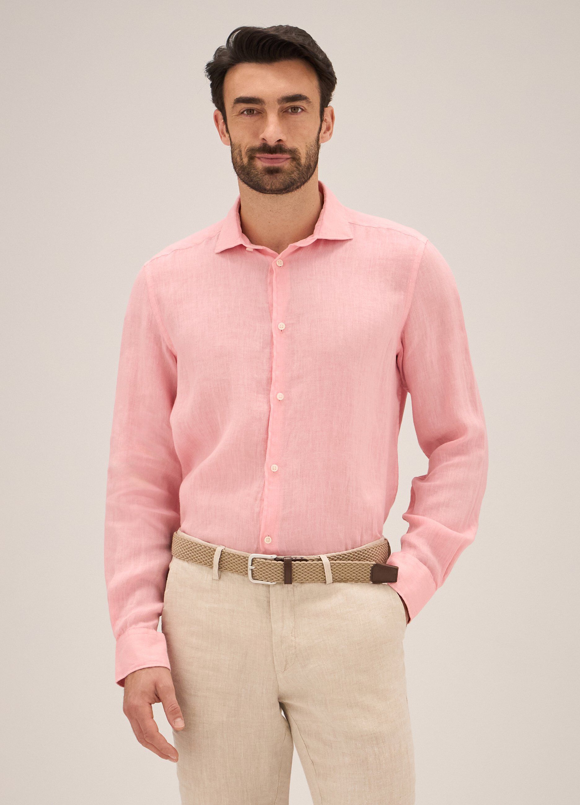 Camicia in puro lino Rumford uomo_0