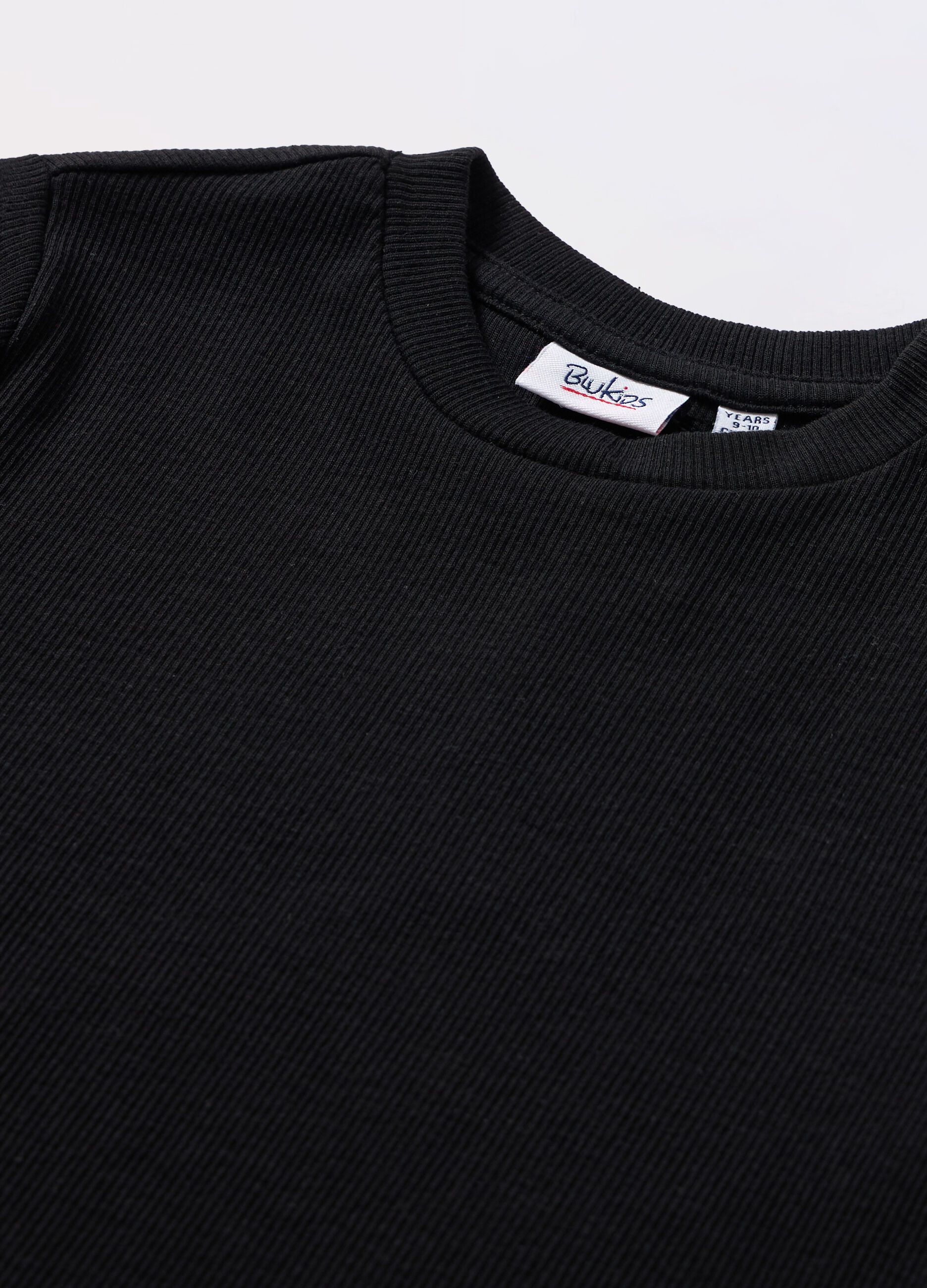 T-shirt a costine in cotone stretch ragazza_1