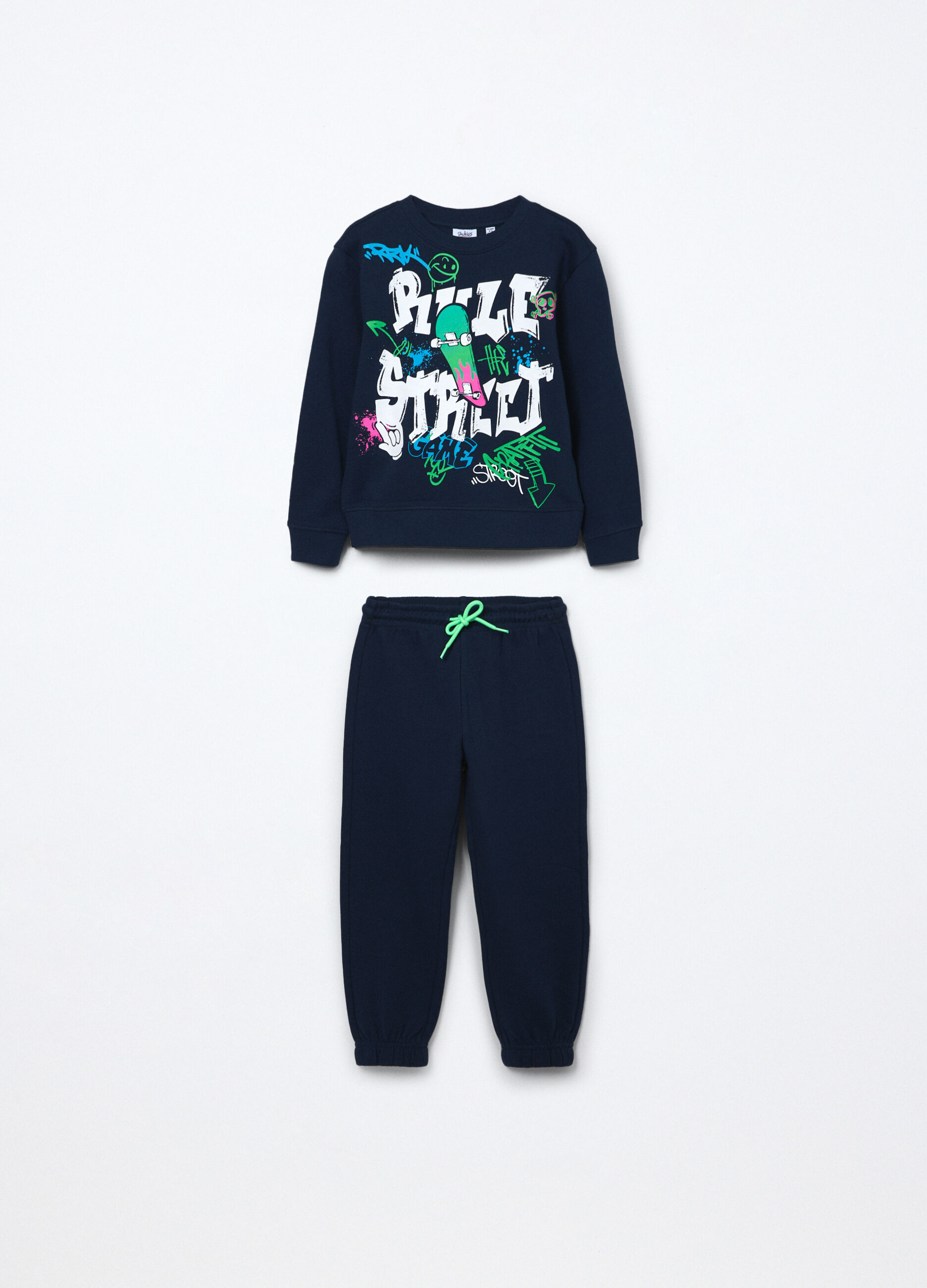 Jogging set in french terry di puro cotone bambino_0