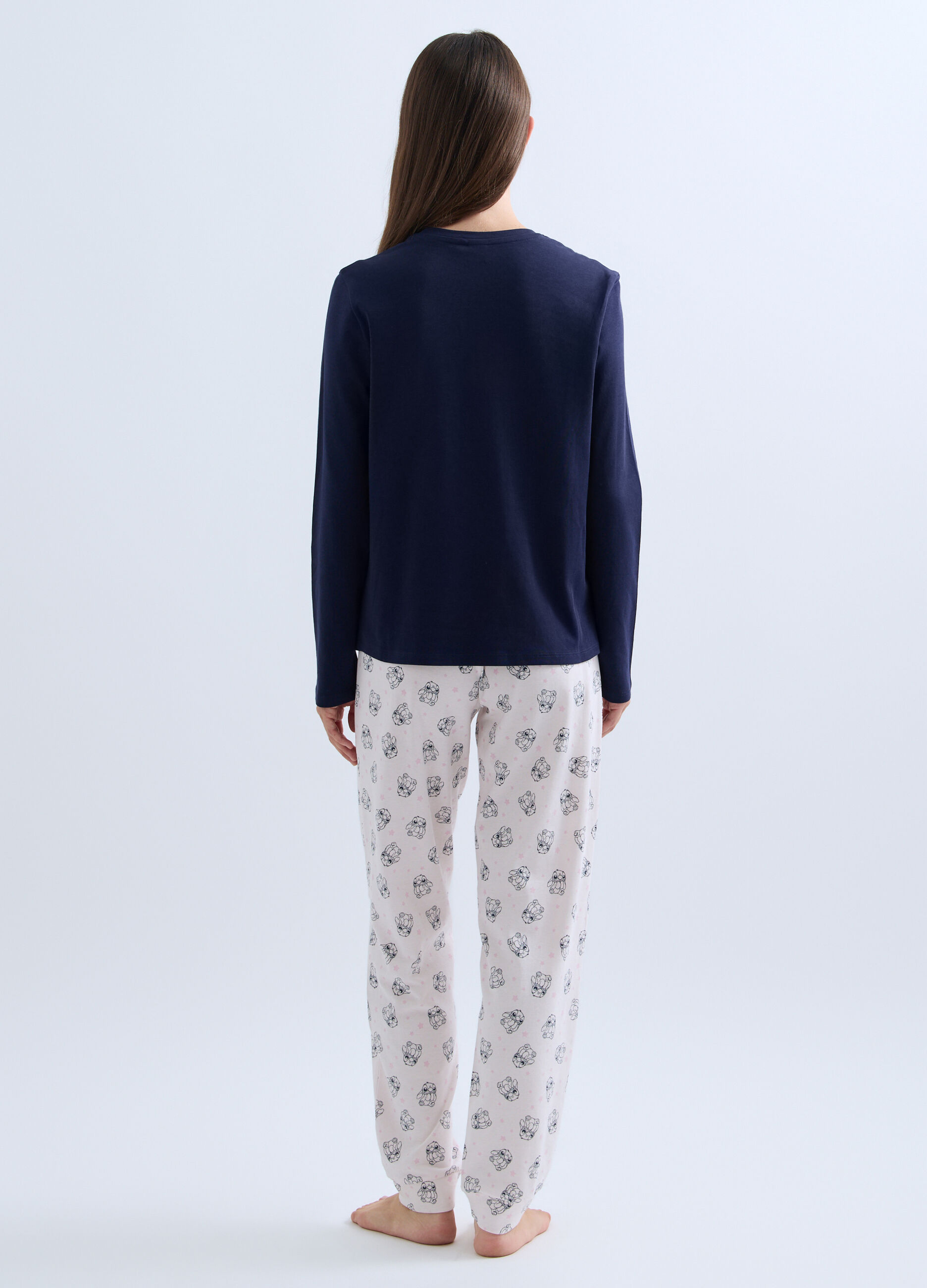 Set pigiama lungo Disney in jersey di puro cotone donna