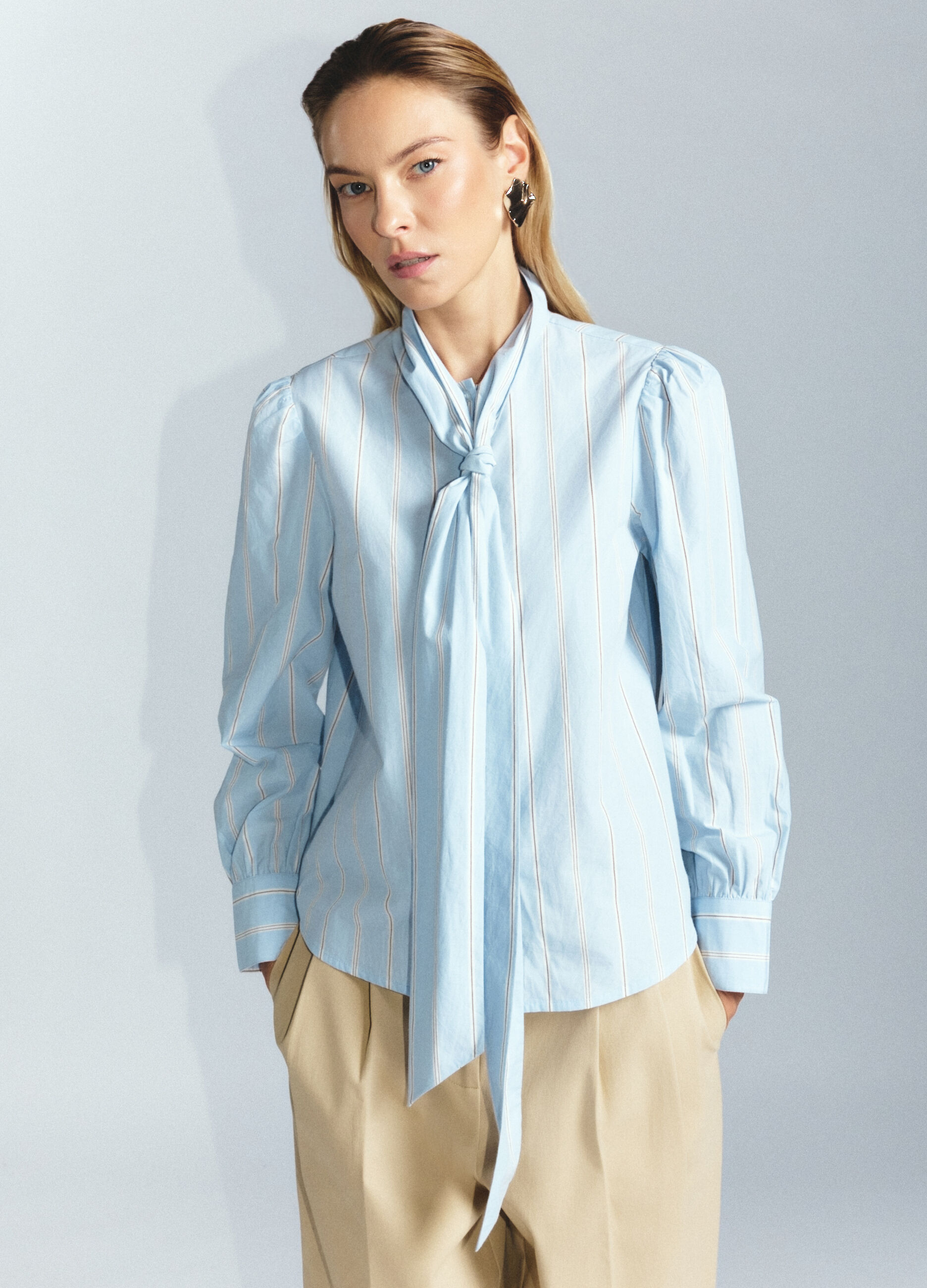 Camicia Fit over in popeline di puro cotone donna_1