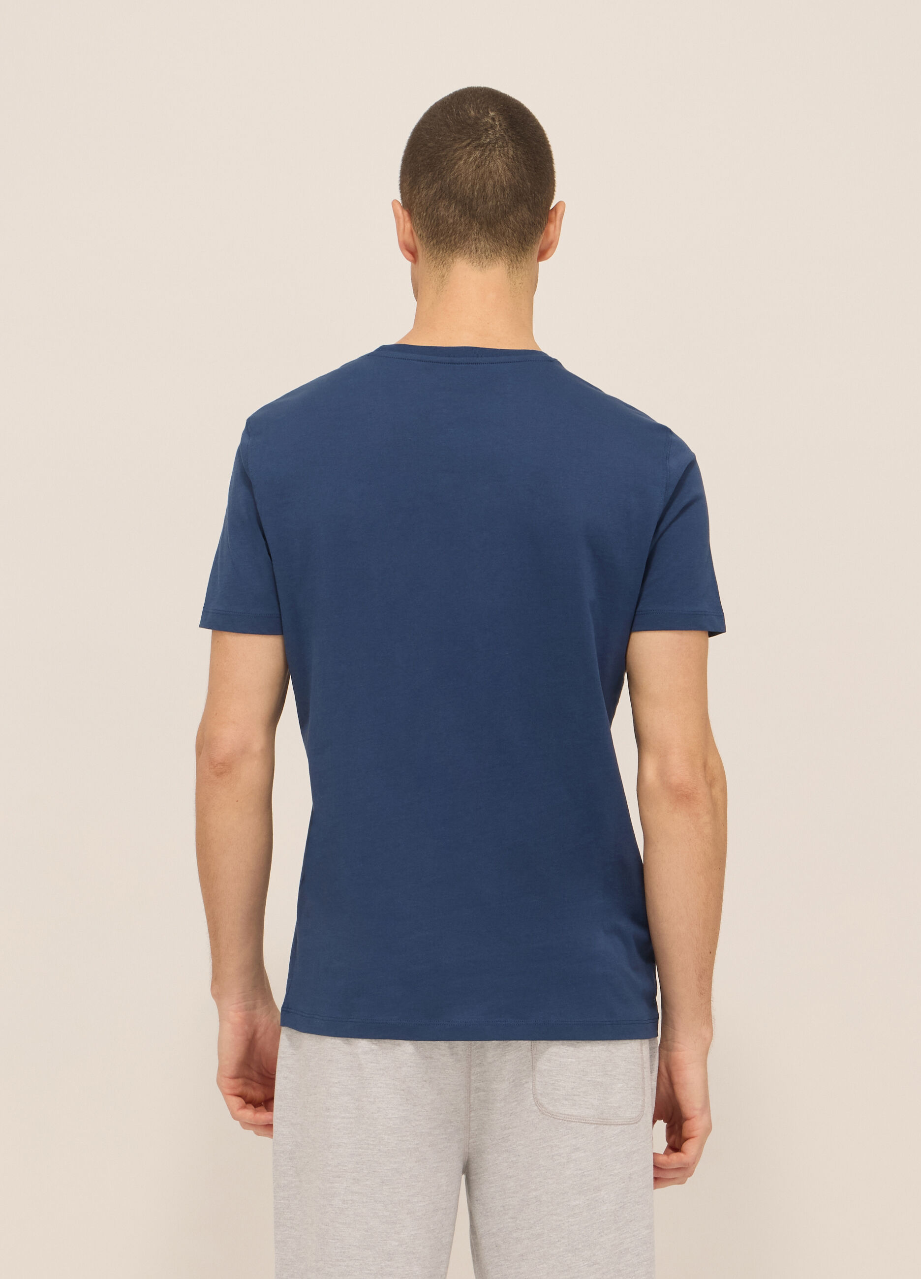 T-shirt girocollo in jersey di puro cotone uomo