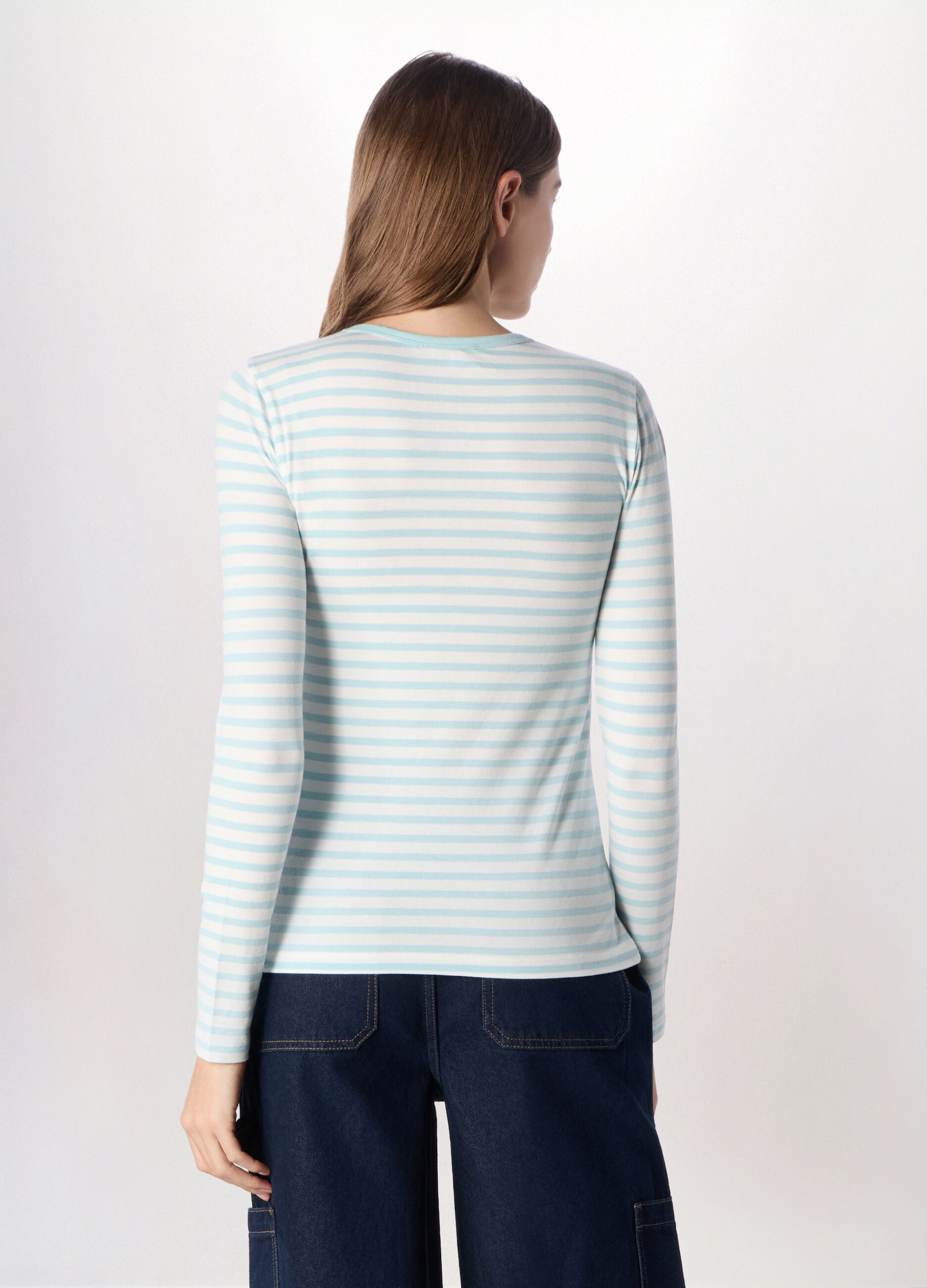 T-shirt in jersey di cotone stretch donna_1