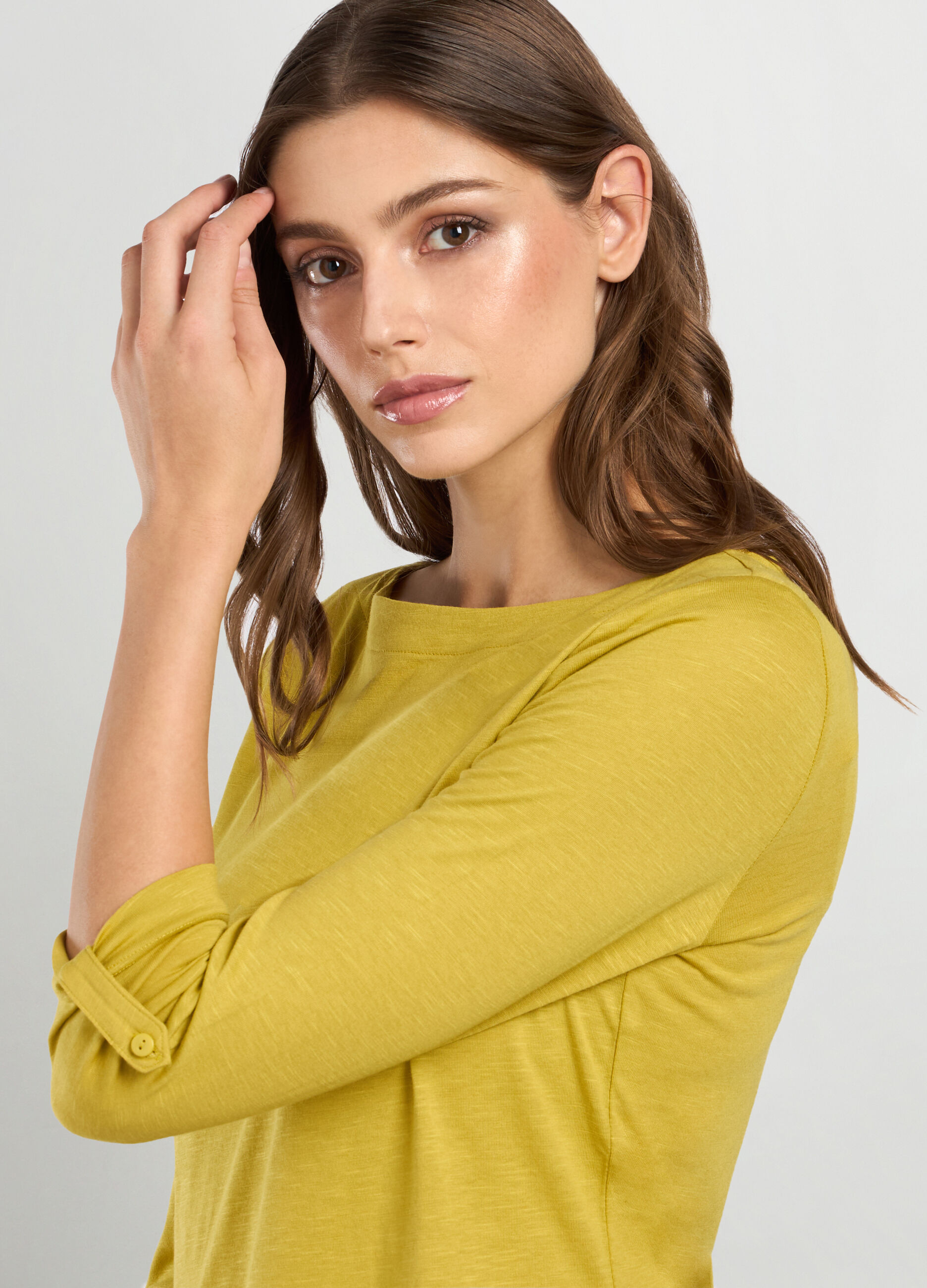 T-shirt in jersey slub donna_2