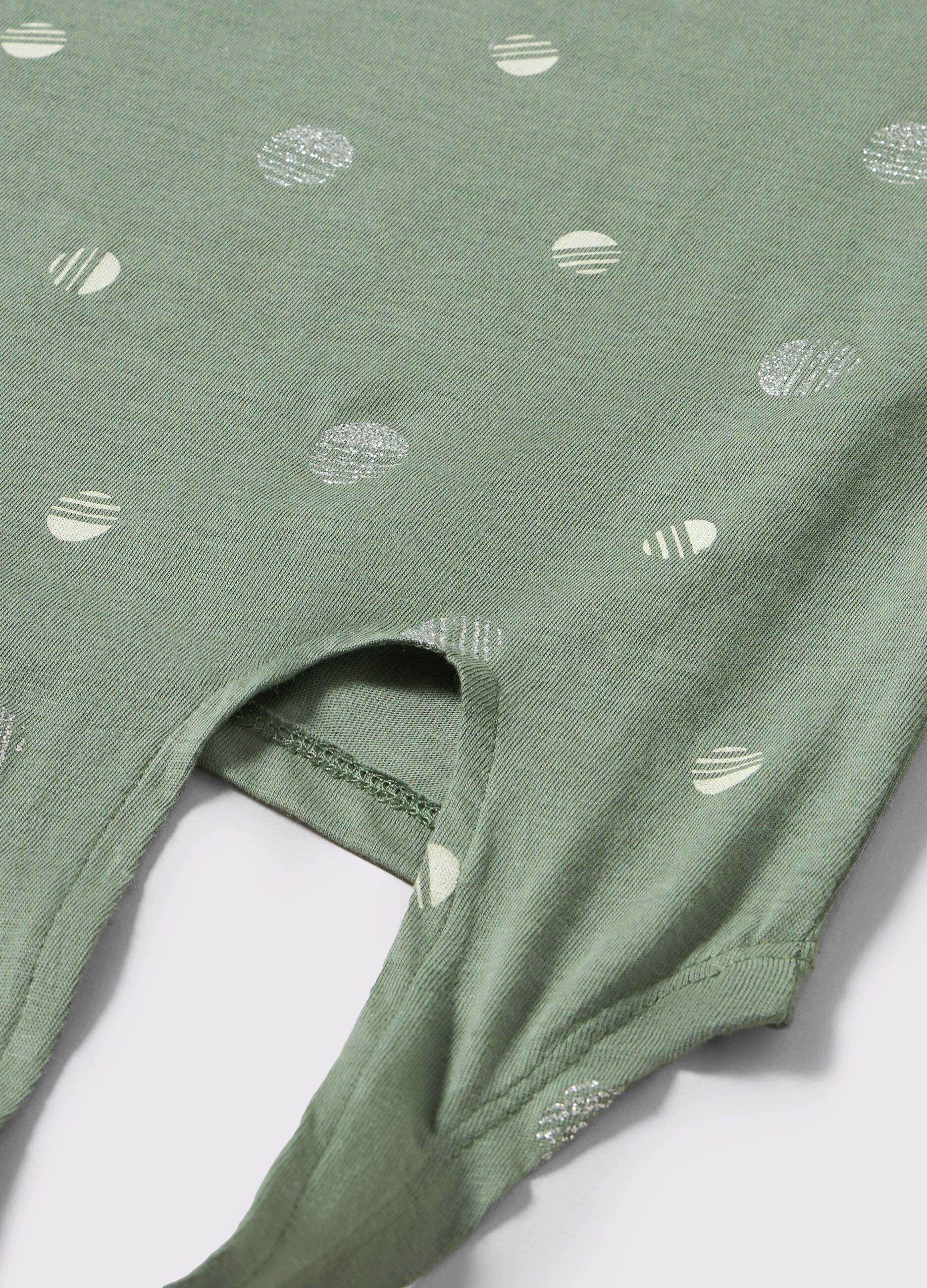 T-shirt in puro cotone con stampa glitter donna