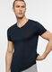 T-shirt slim fit scollo a V in jersey di cotone uomo_2