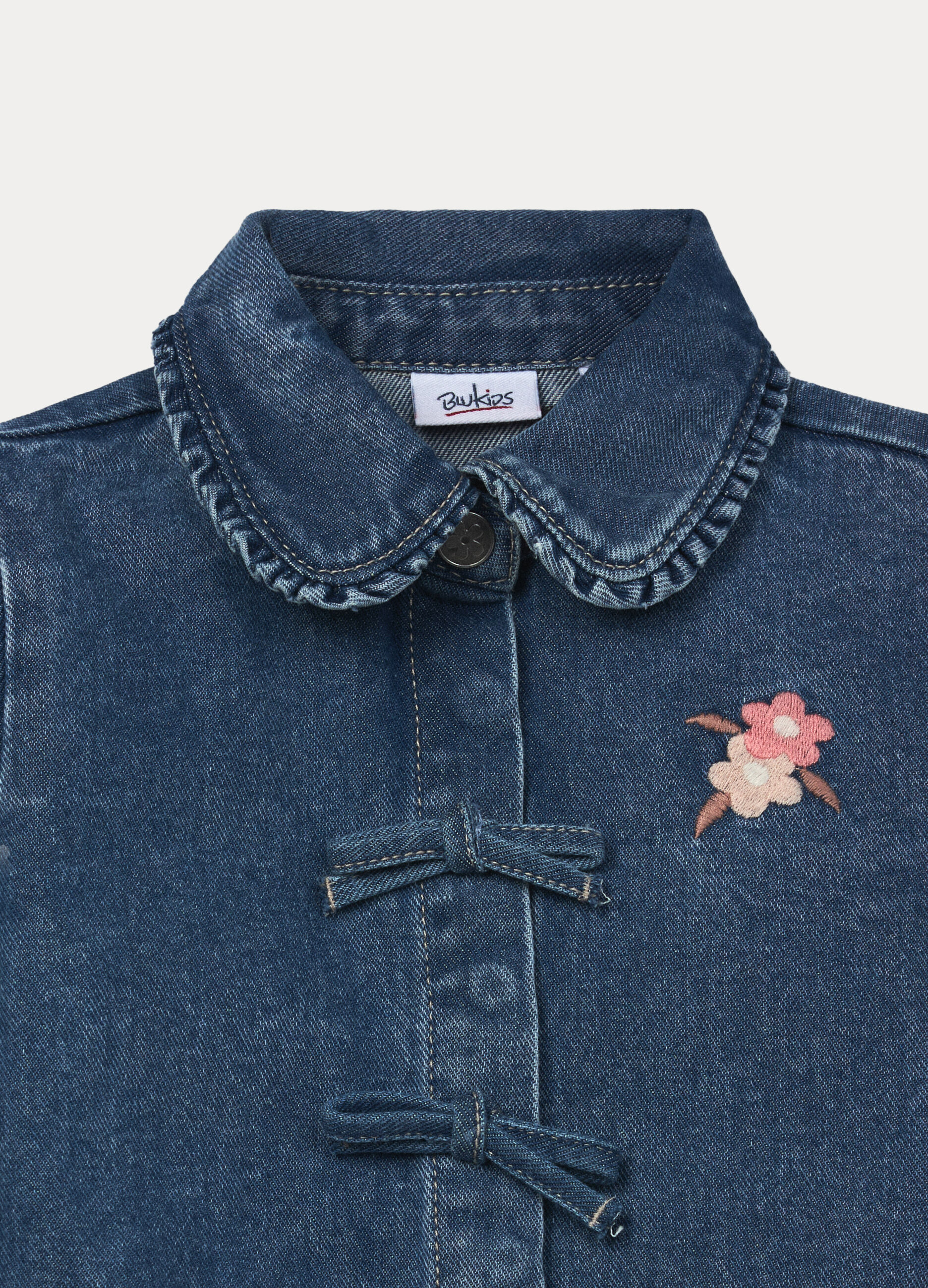 Camicia in denim di puro cotone bimba_2