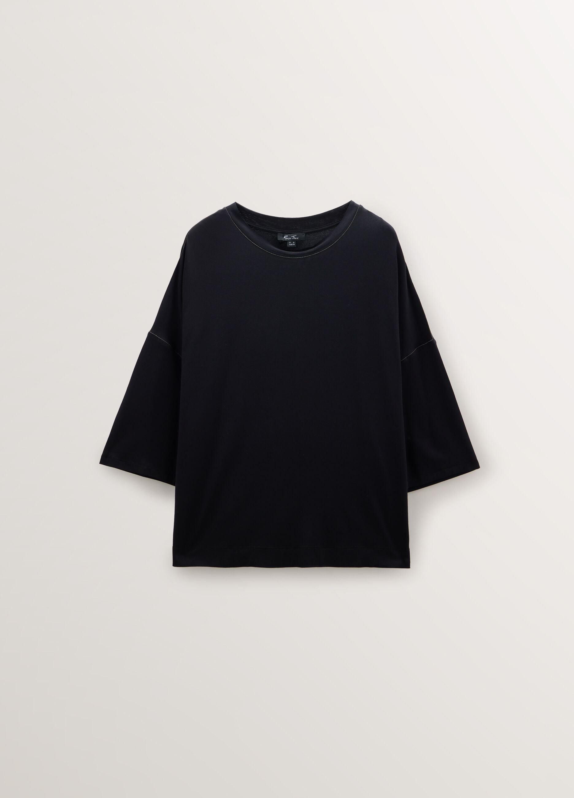 T-shirt girocollo Relaxed Fit in viscosa stretch donna curvy_0