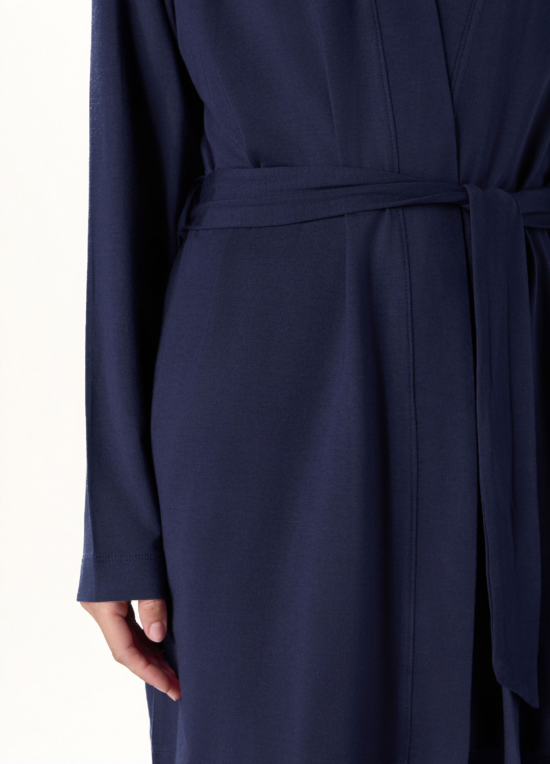 Vestaglia pigiama in modal stretch tinta unita donna_3