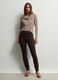 Leggings Slim Fit in punto Milano di misto viscosa stretch donna_0