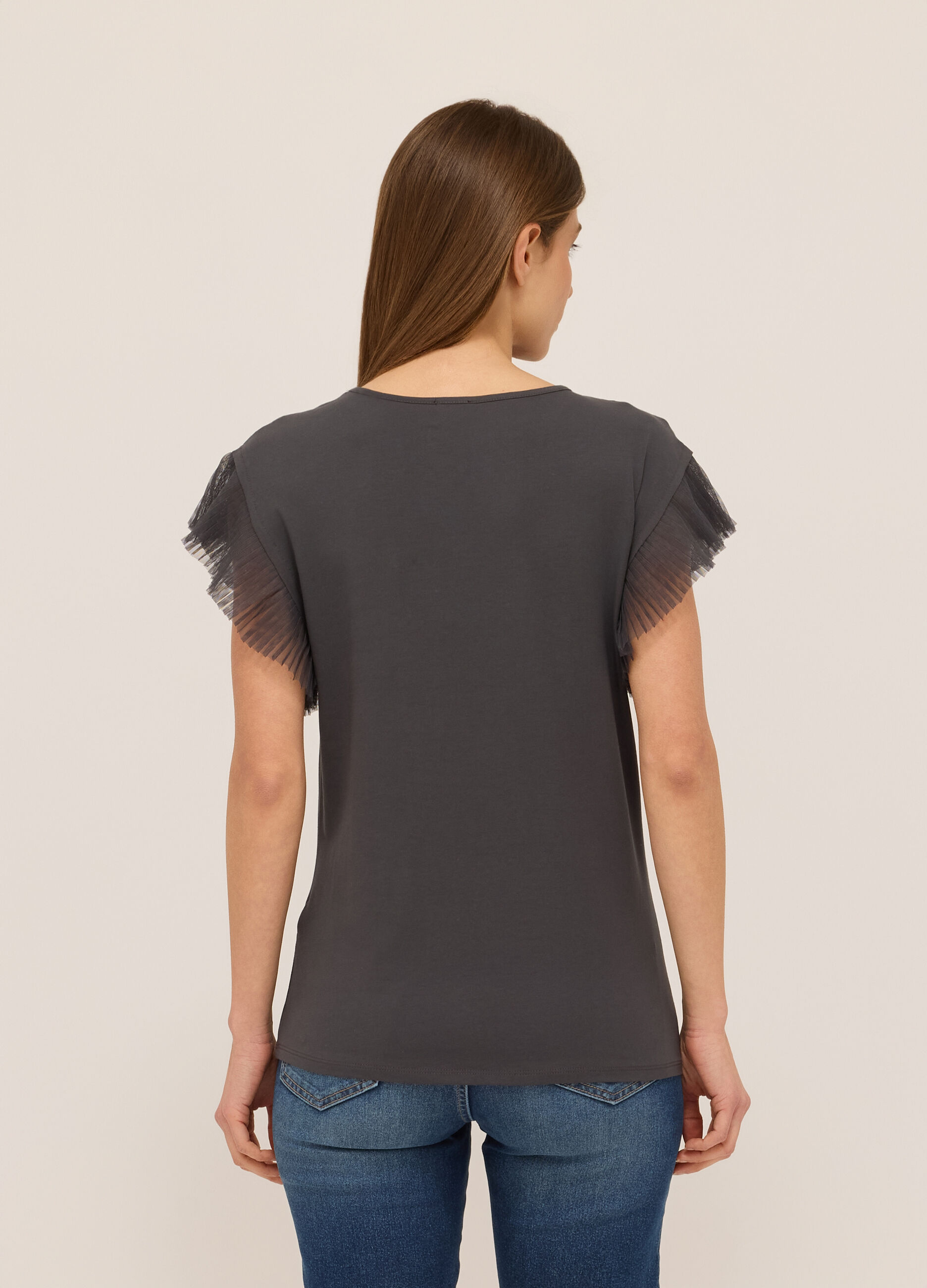 Canotta in jersey di cotone stretch donna