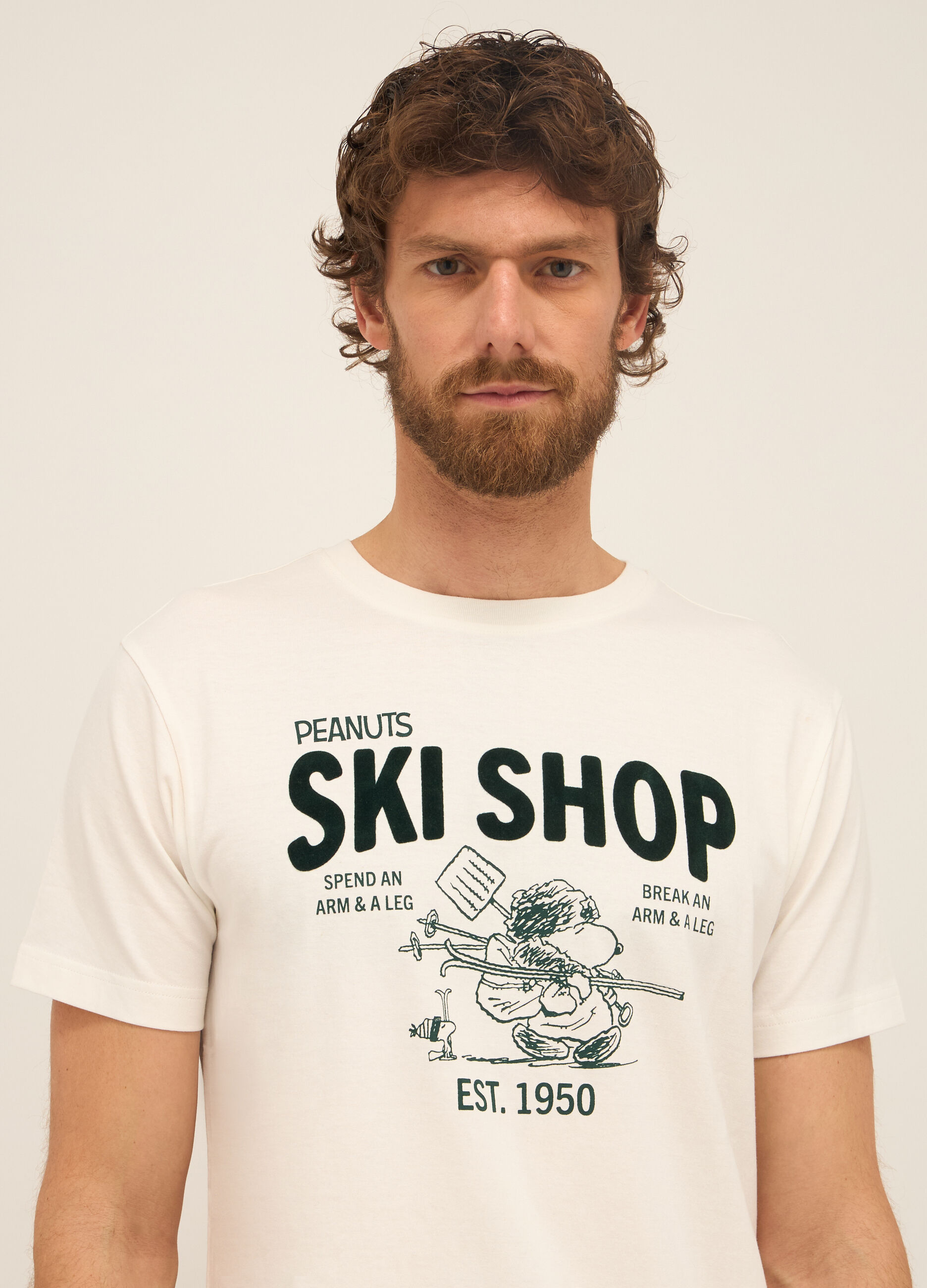 T-shirt girocollo in puro cotone con stampa uomo_2