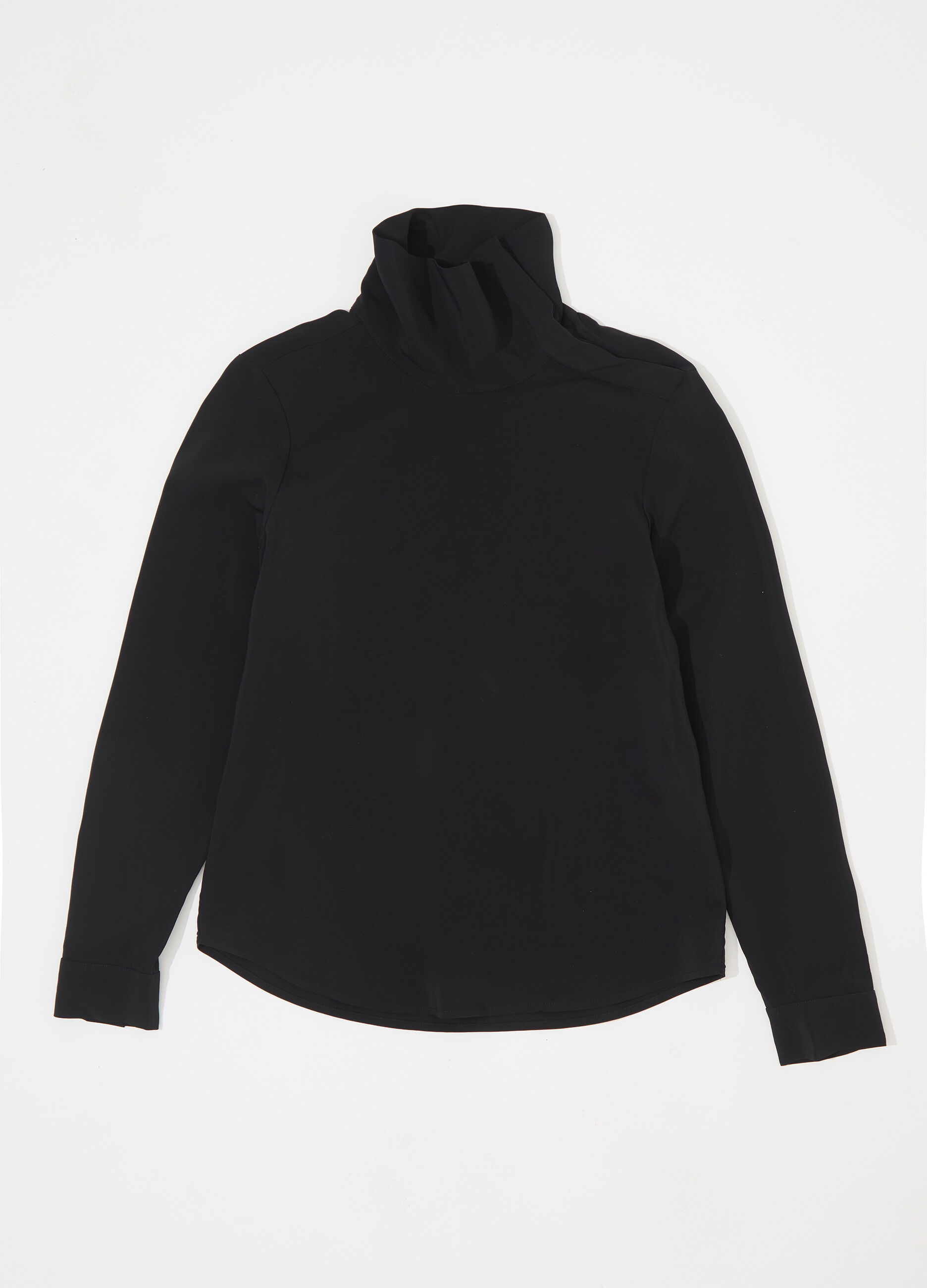 Camicia in viscosa crêpe a collo alto donna_4
