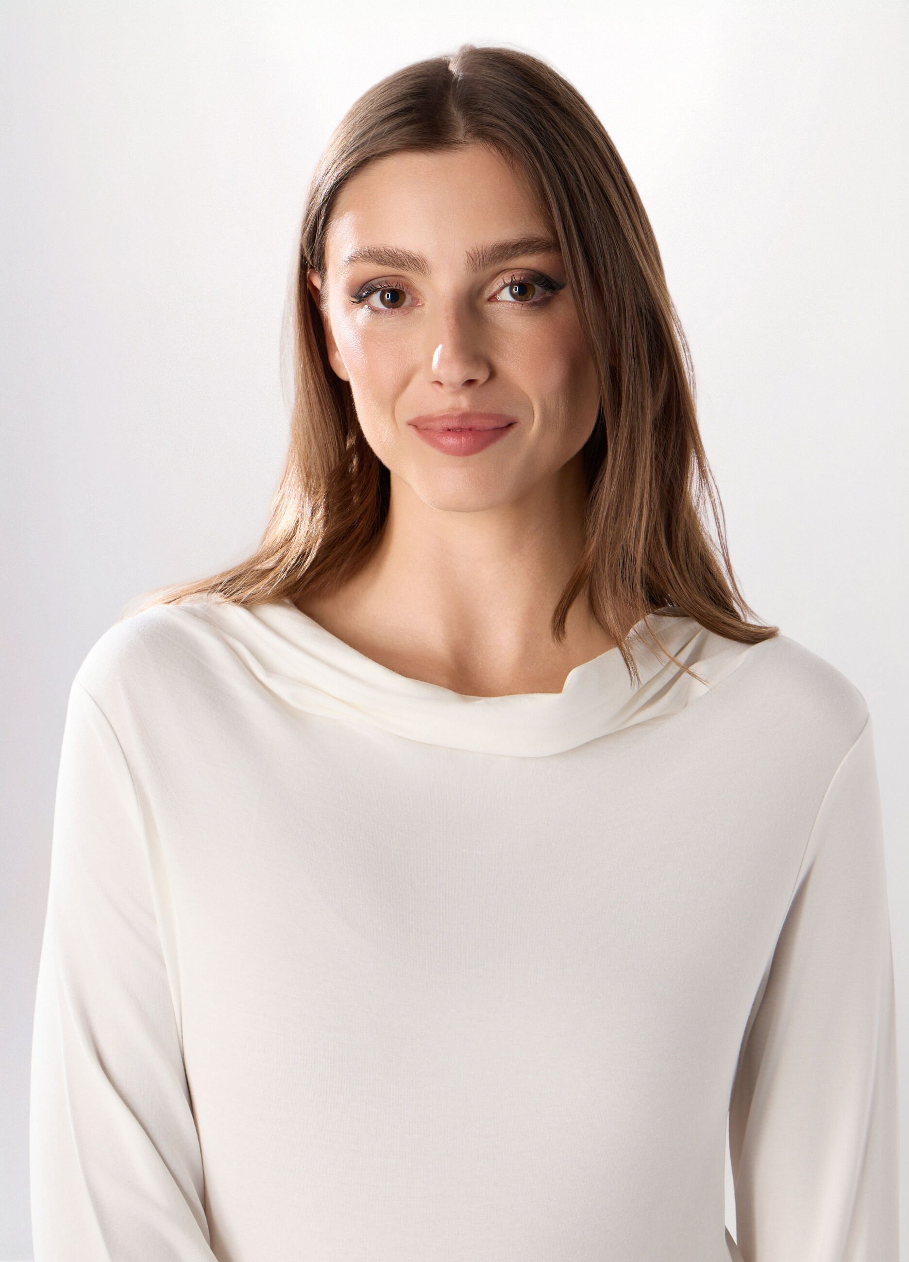 T-shirt in jersey di viscosa stretch donna _2