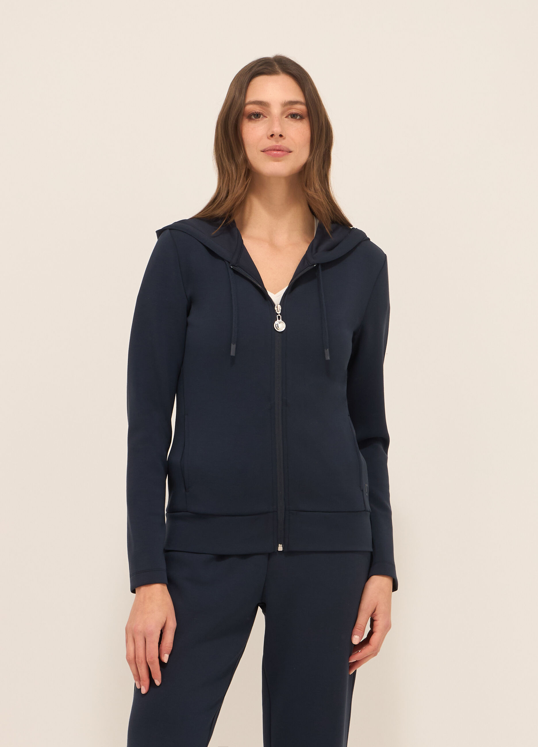Felpa con cappuccio misto modal donna_0