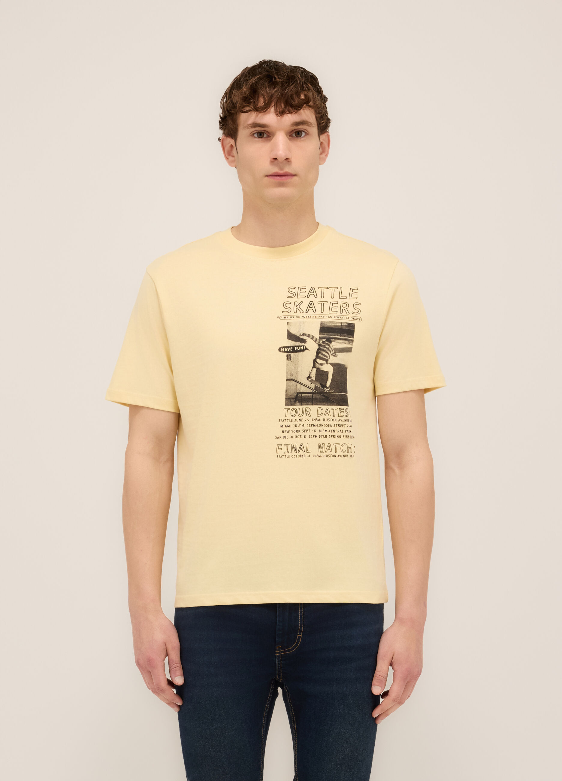 T-shirt girocollo stampa Seattle Skaters_0