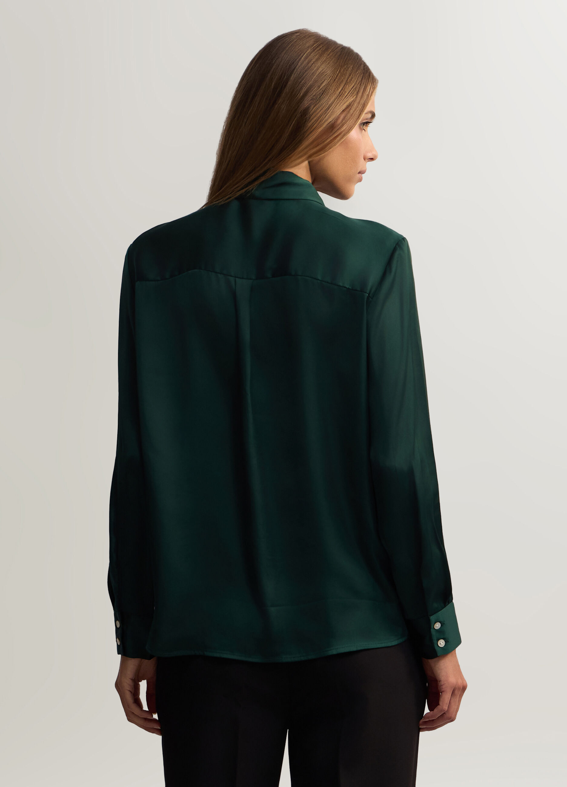 Camicia Fit Over con colletto alla francese donna _1