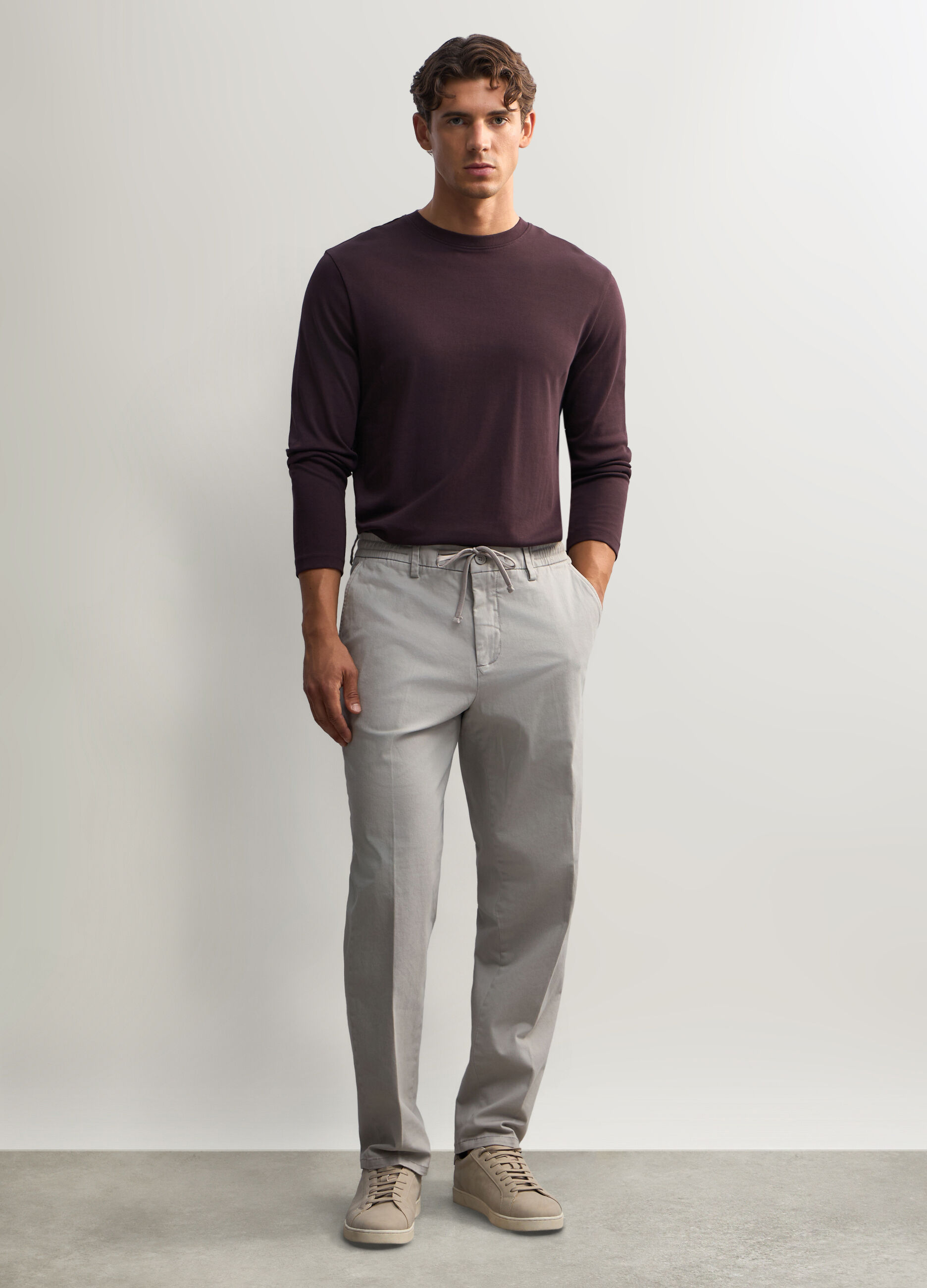Pantalone chino relaxed fit con coulisse uomo_0